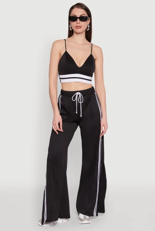 Trendy Scuba V Neck Bralette with Contrast Trim sold by Rainbow