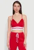 Trendy Scuba V Neck Bralette with Contrast Trim sold by Rainbow