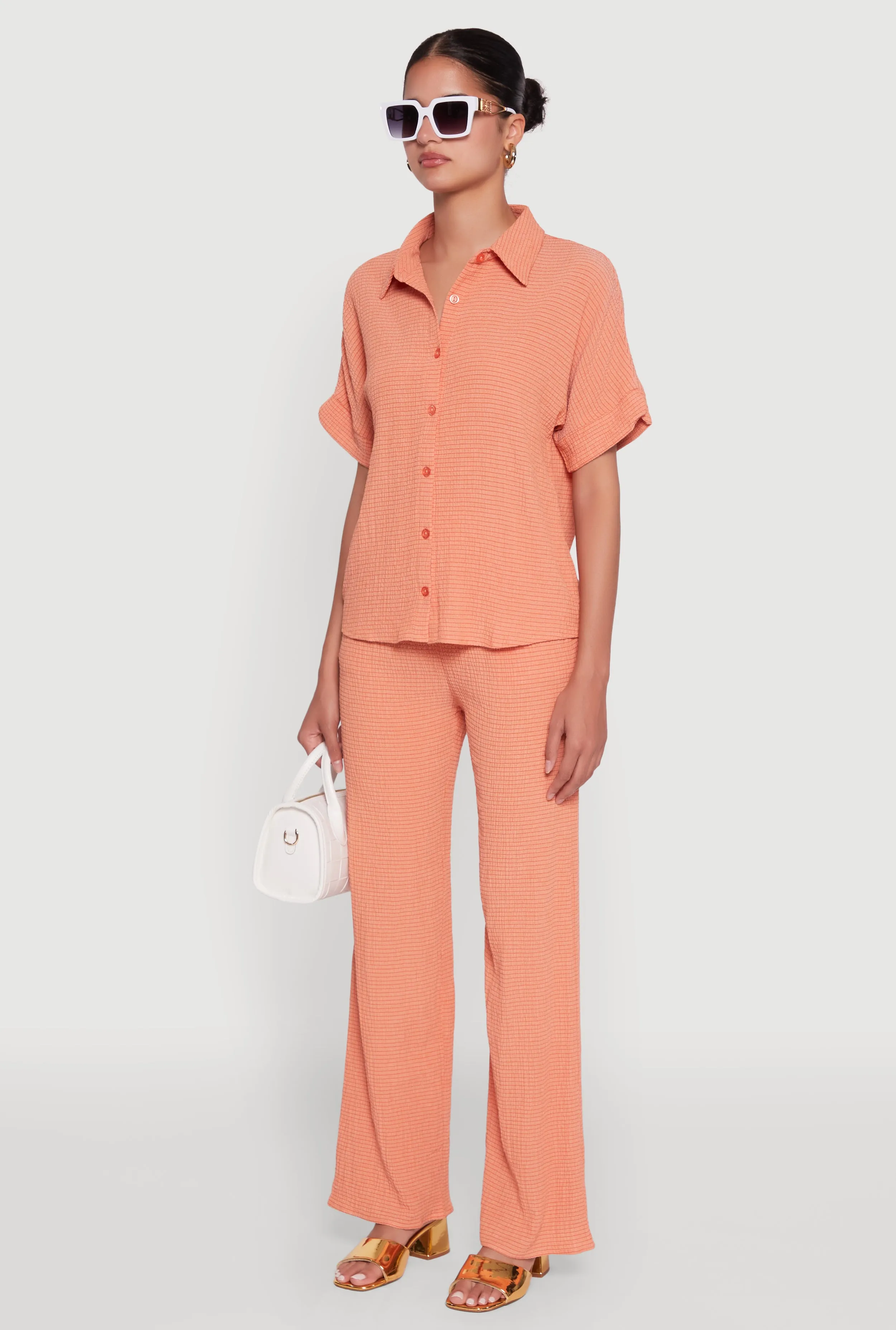 Seersucker Striped Button Front Shirt with Classic Fit sold by Rainbow product image thumbnail 5