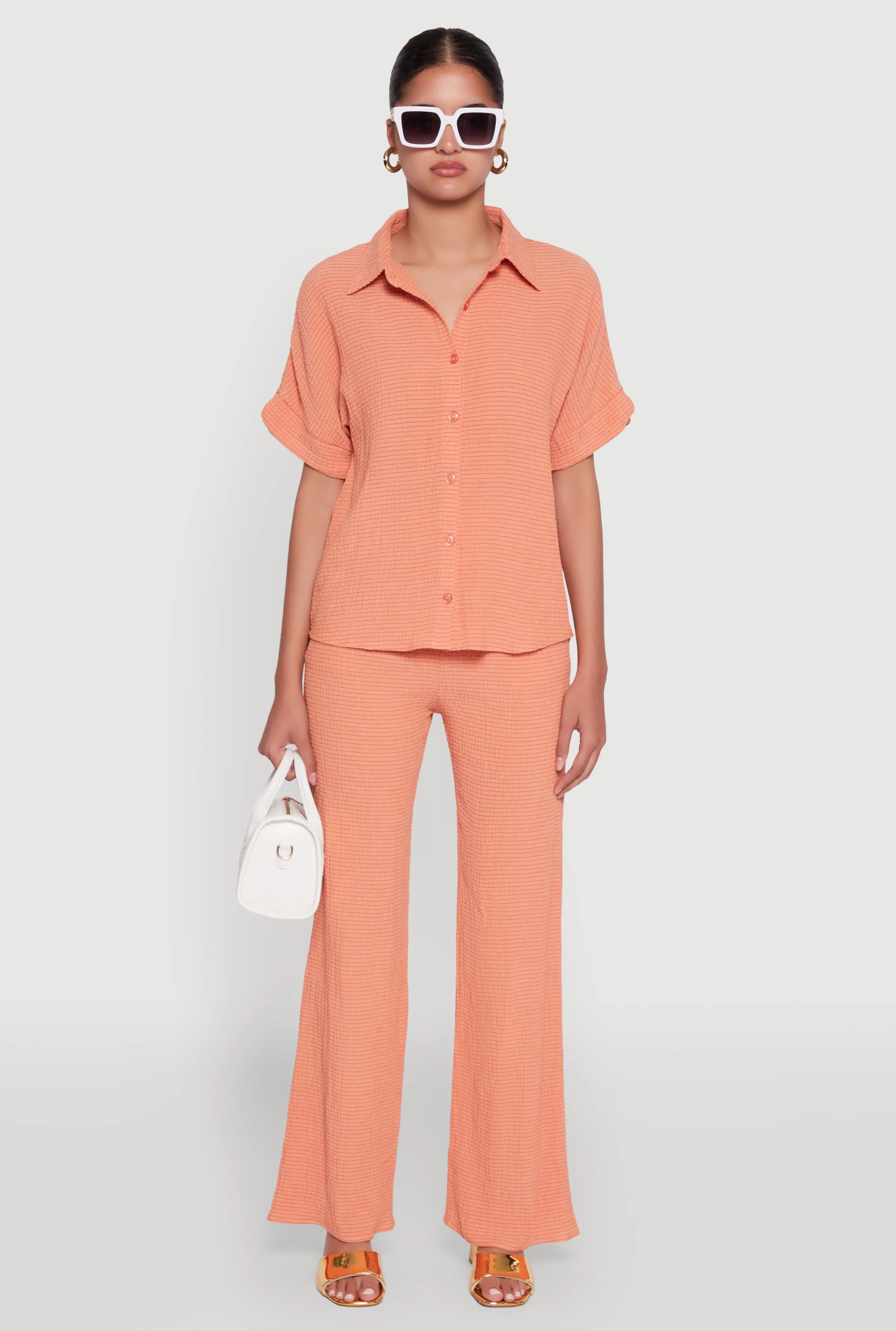 Seersucker Striped Button Front Shirt with Classic Fit sold by Rainbow product image thumbnail 3