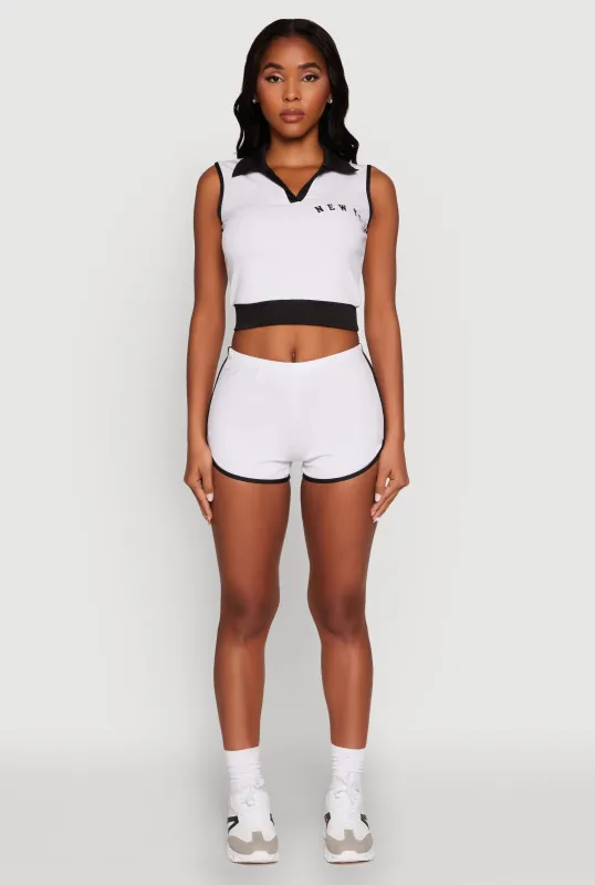 Trendy Contrast Trim Dolphin Shorts sold by Rainbow