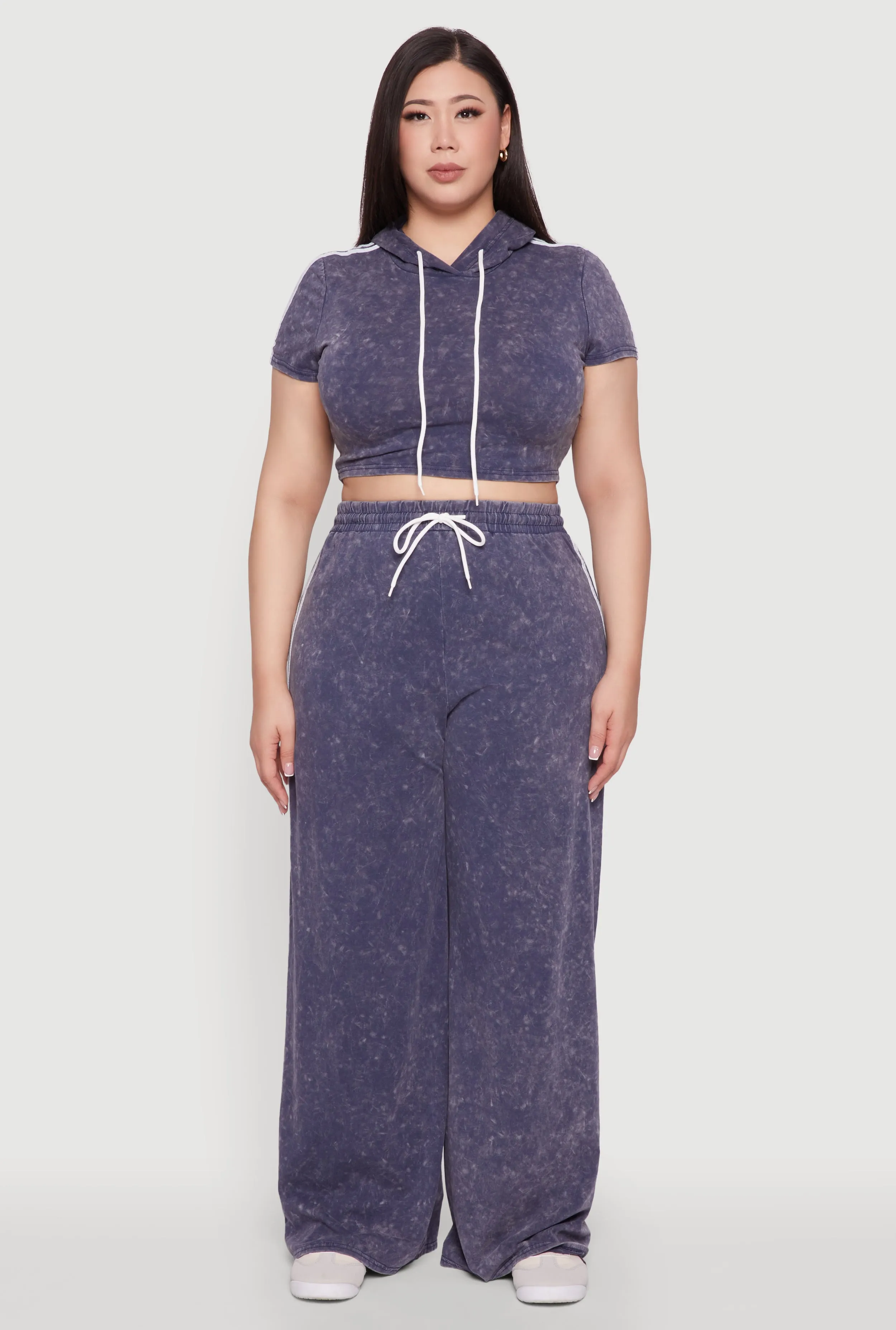 Plus Size Daisy High Waisted Wide Leg Casual Pants with Varsity Stripe sold by Rainbow product image thumbnail 2