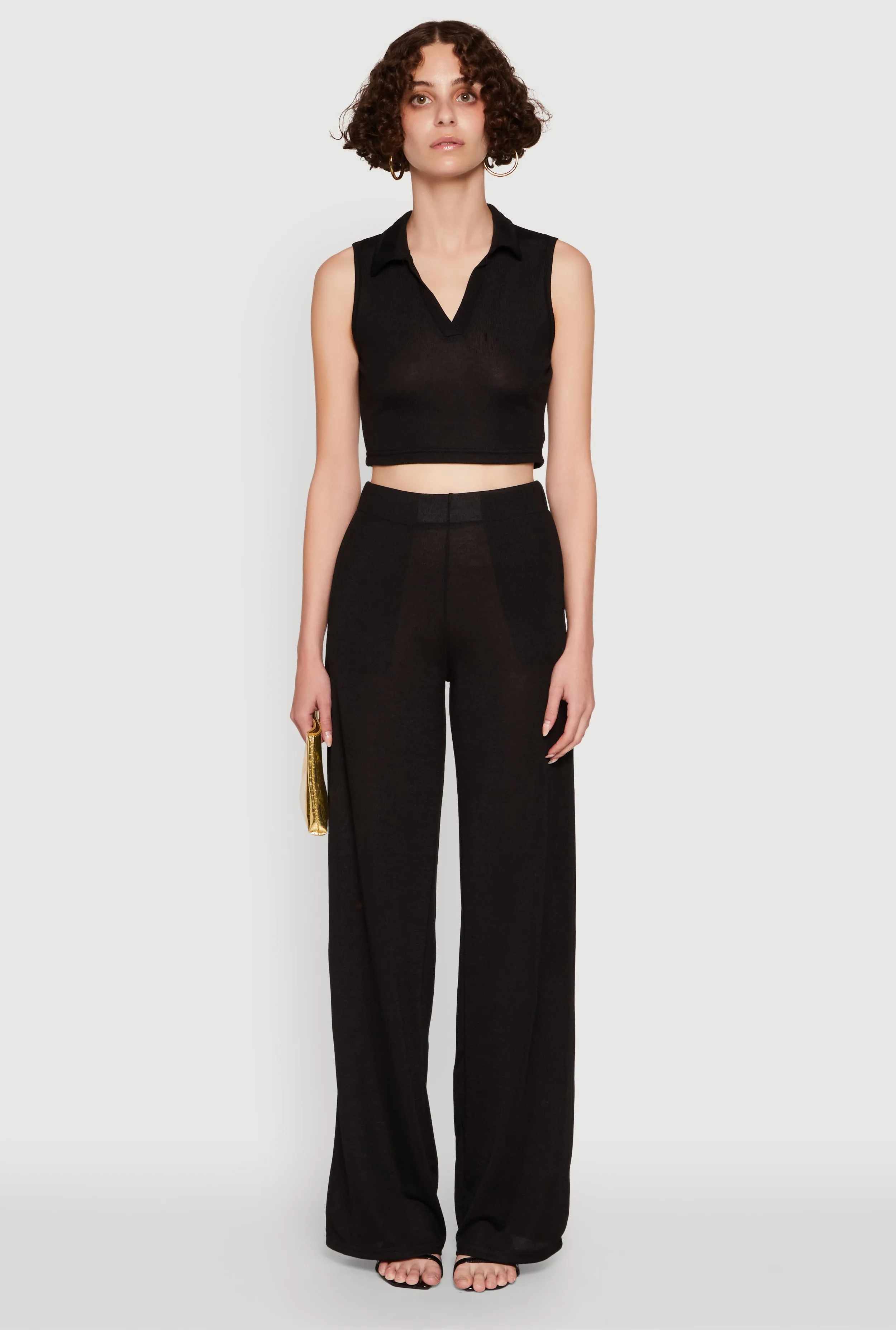 Daisy Sleeveless Collared Crop Top sold by Rainbow product image thumbnail 2