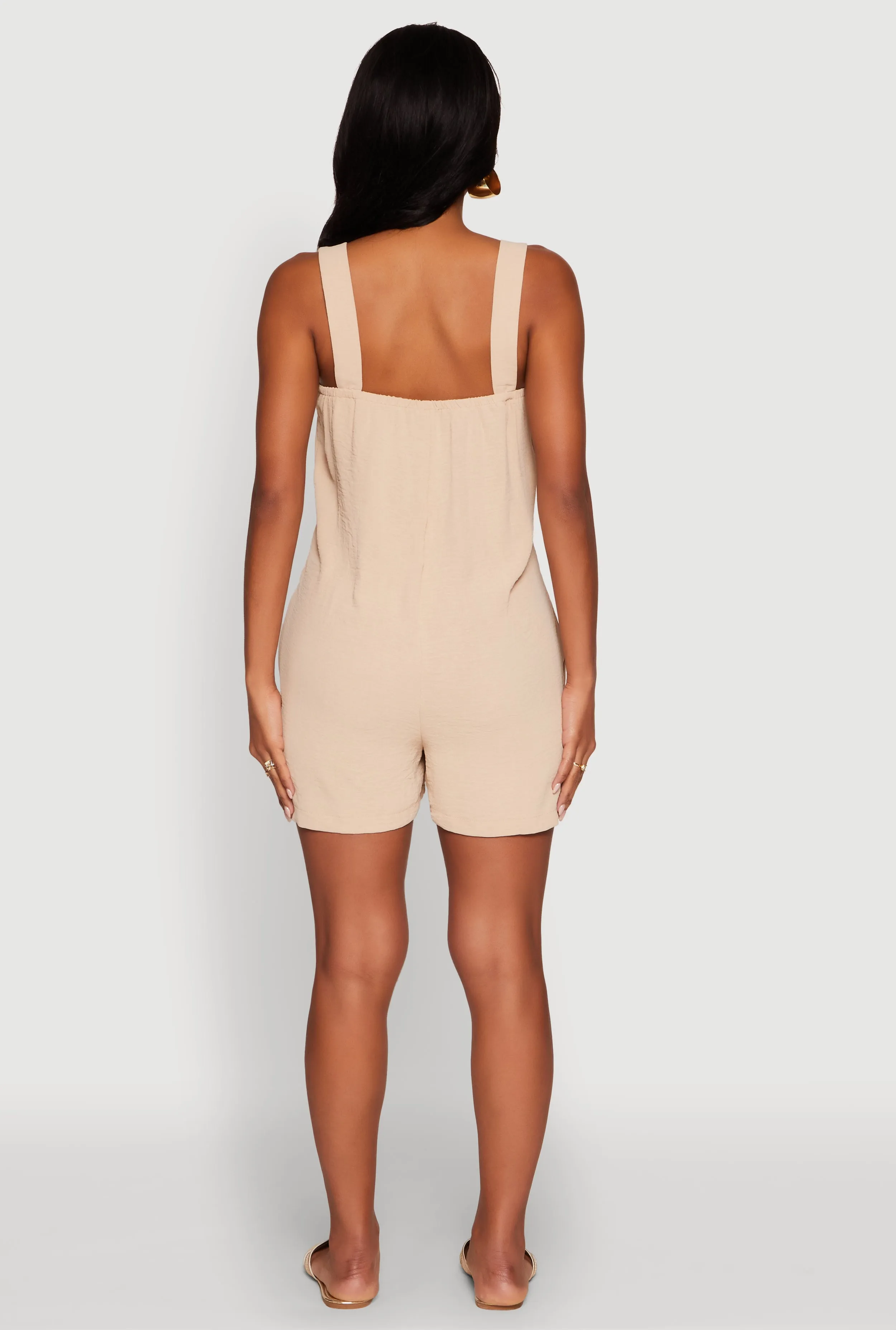 Chic Tie Sleeves Pleated Crepe Knit Romper sold by Rainbow product image thumbnail 5
