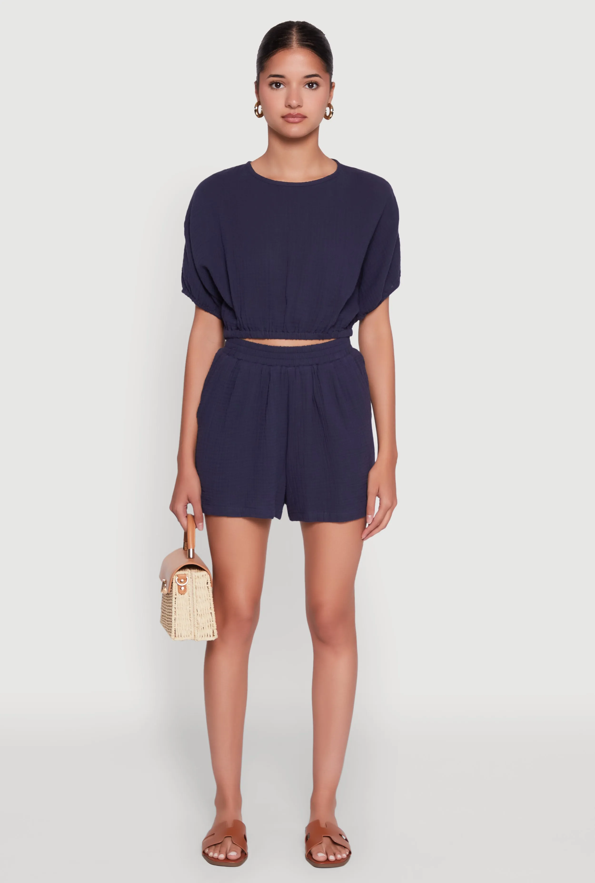 Trendy Gauze Knit High Waisted Shorts sold by Rainbow product image thumbnail 2