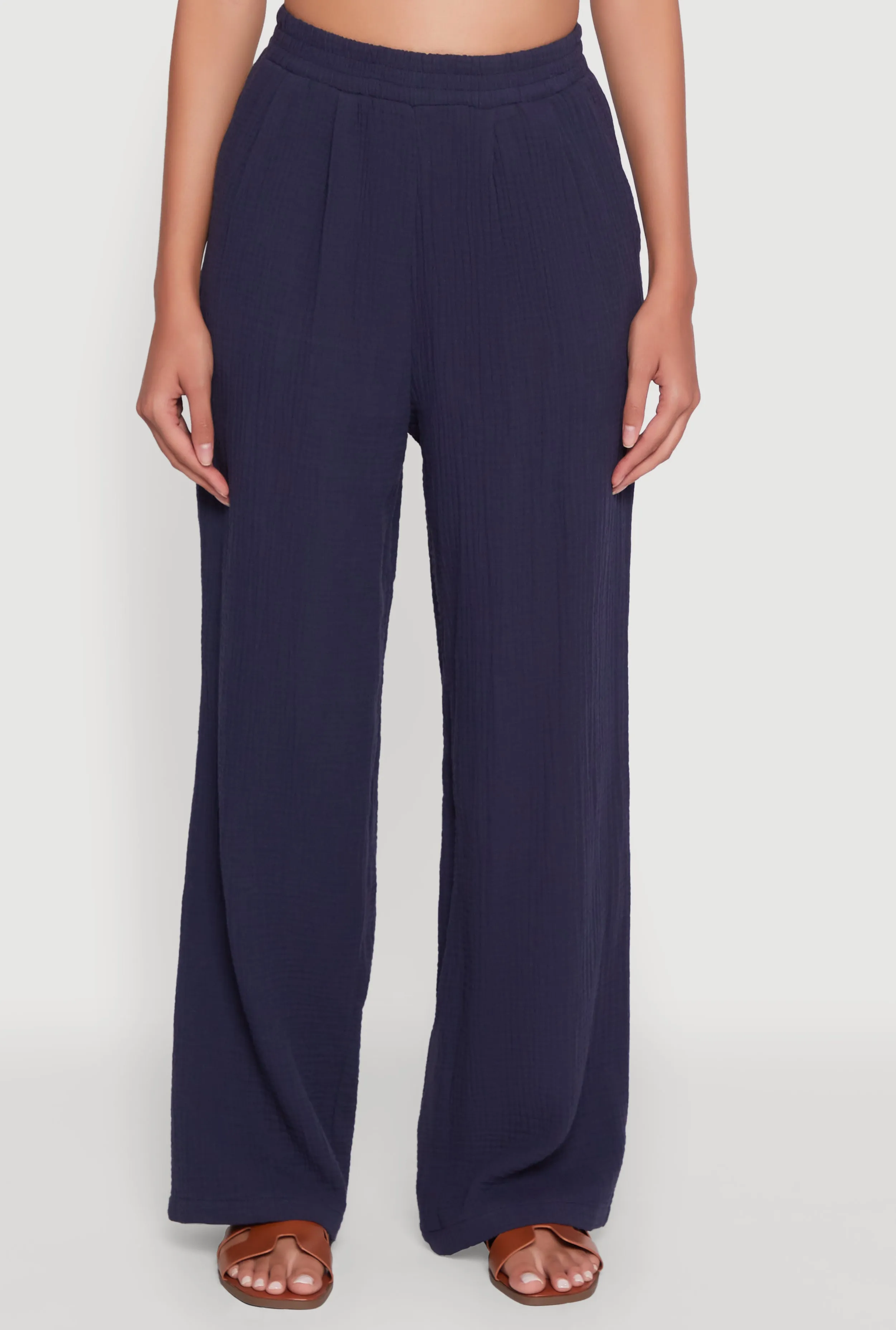 Chic Gauze Knit Crew Neck Cropped Blouse with Bubble Sleeves sold by Rainbow product image thumbnail 3