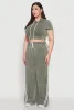 Plus Size Daisy Mineral Wash Cropped Hooded T Shirt with Varsity Stripe sold by Rainbow