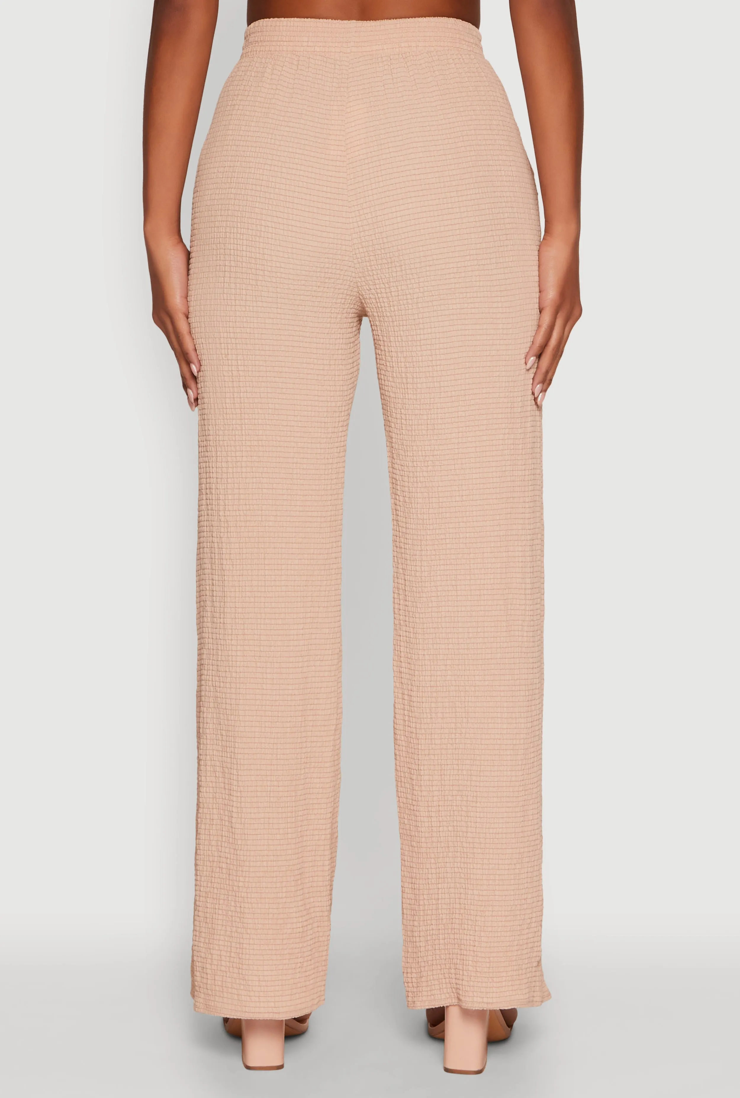 Stylish High Waisted Textured Knit Casual Pants sold by Rainbow product image thumbnail 5