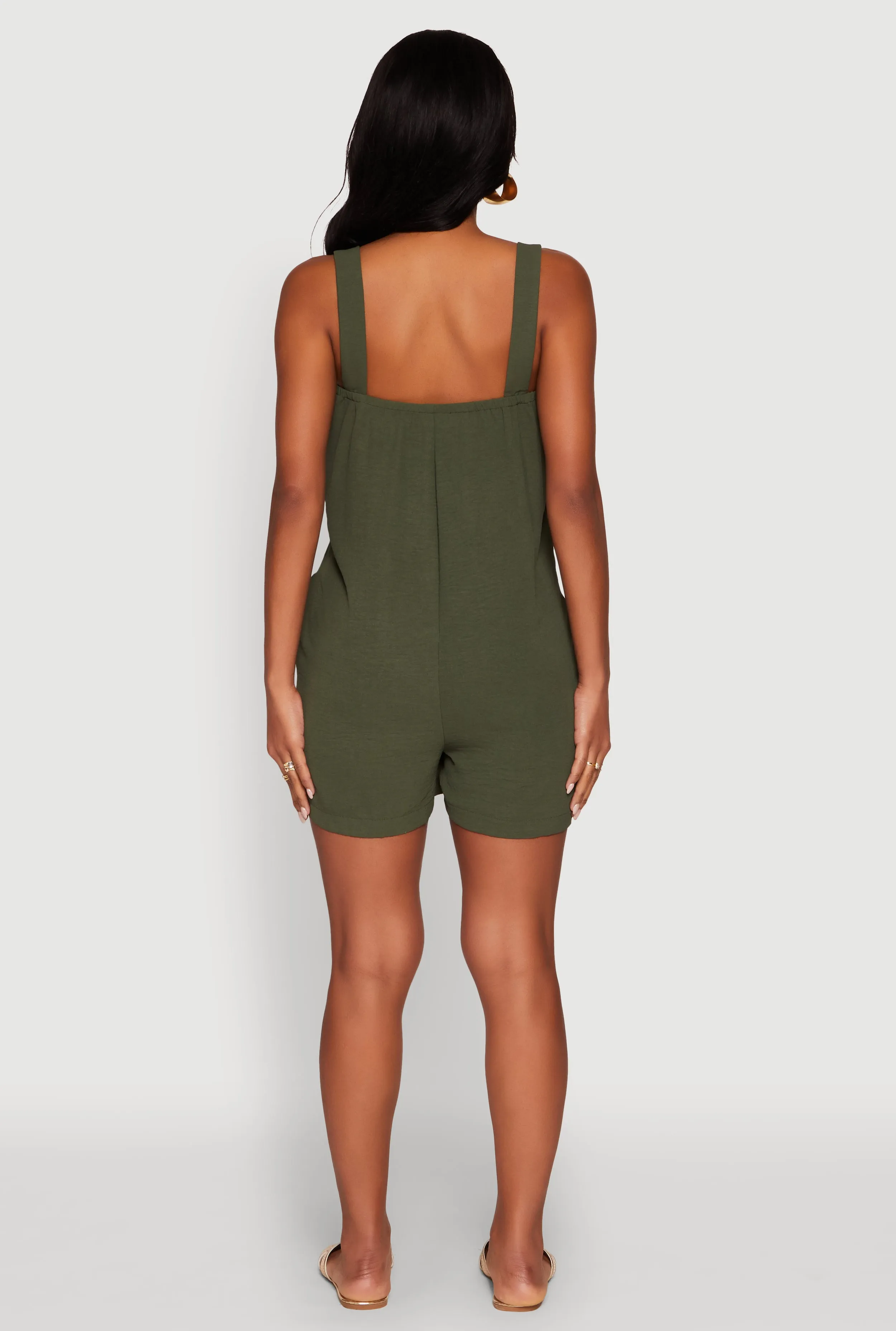 Chic Tie Sleeves Pleated Crepe Knit Romper sold by Rainbow product image thumbnail 5