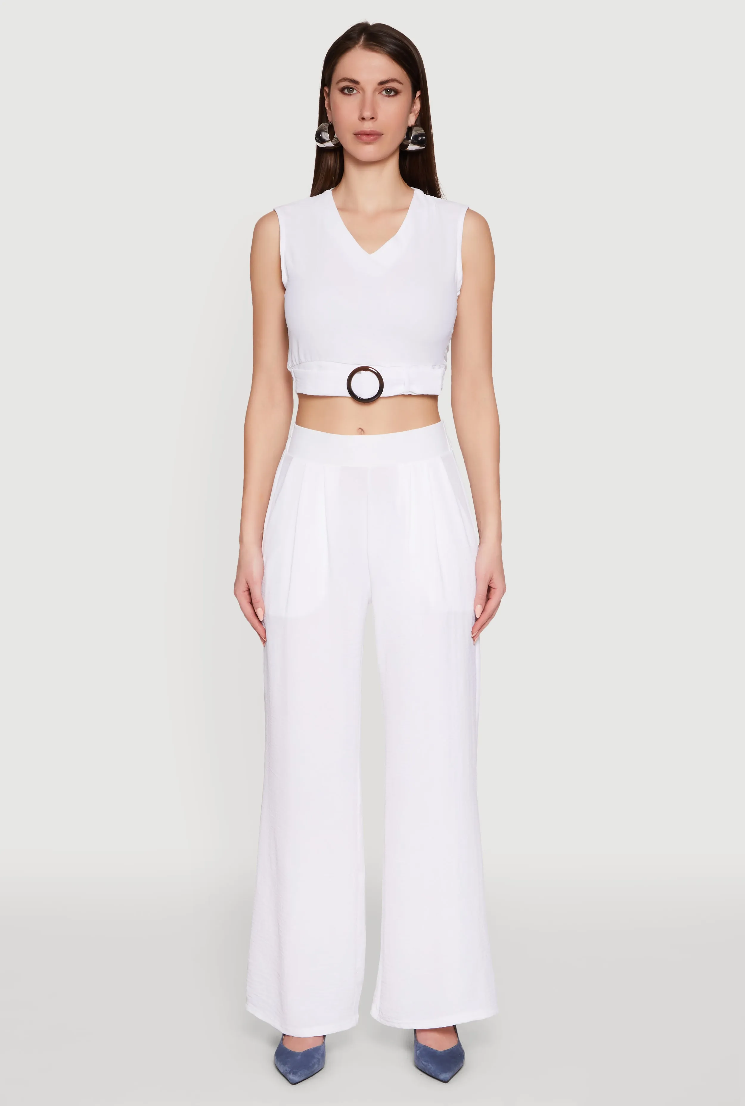 Trendy Pleated Detail Crepe Knit Palazzo Pants sold by Rainbow product image thumbnail 2