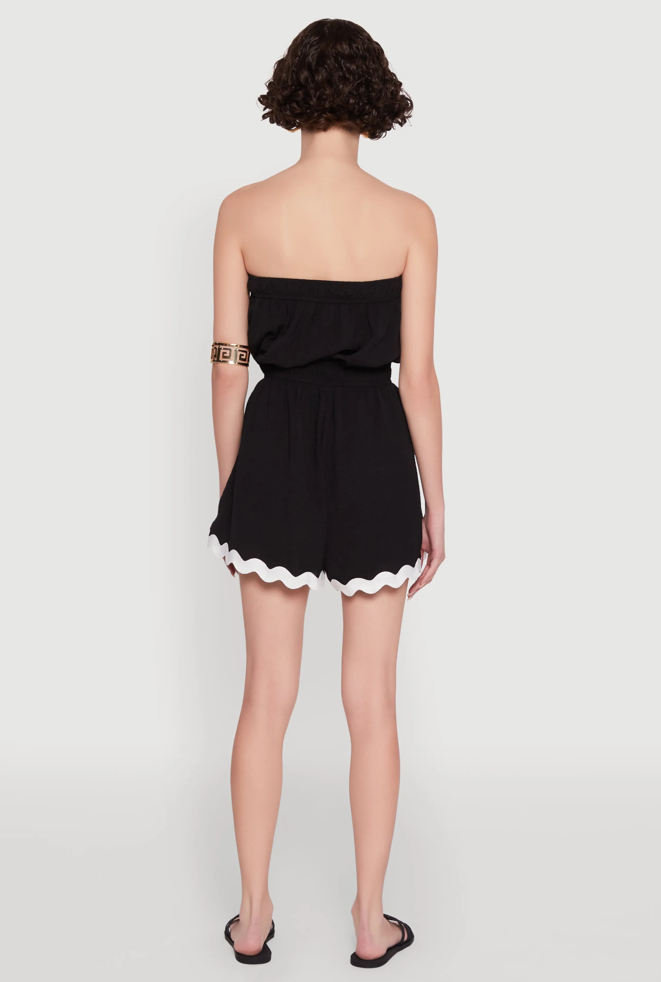 Chic Scallop Contrast Trim Strapless Romper sold by Rainbow product image thumbnail 5