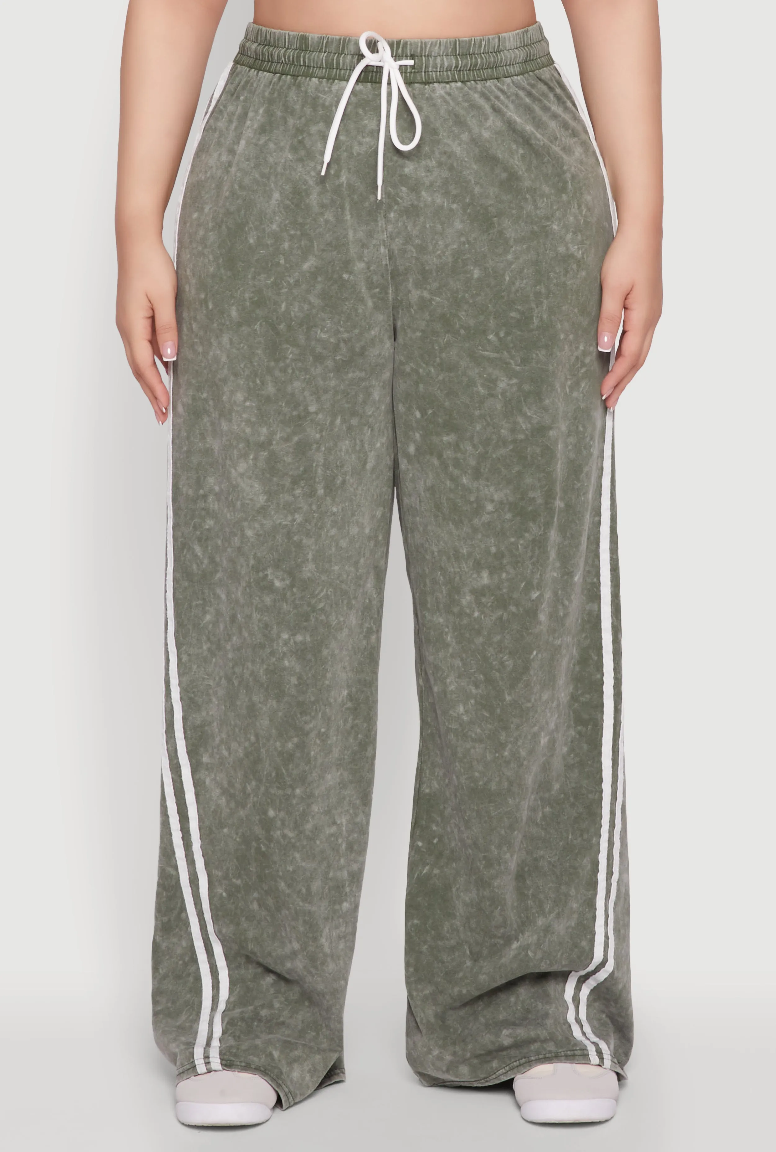 Plus Size Daisy High Waisted Wide Leg Casual Pants with Varsity Stripe sold by Rainbow product image thumbnail 3