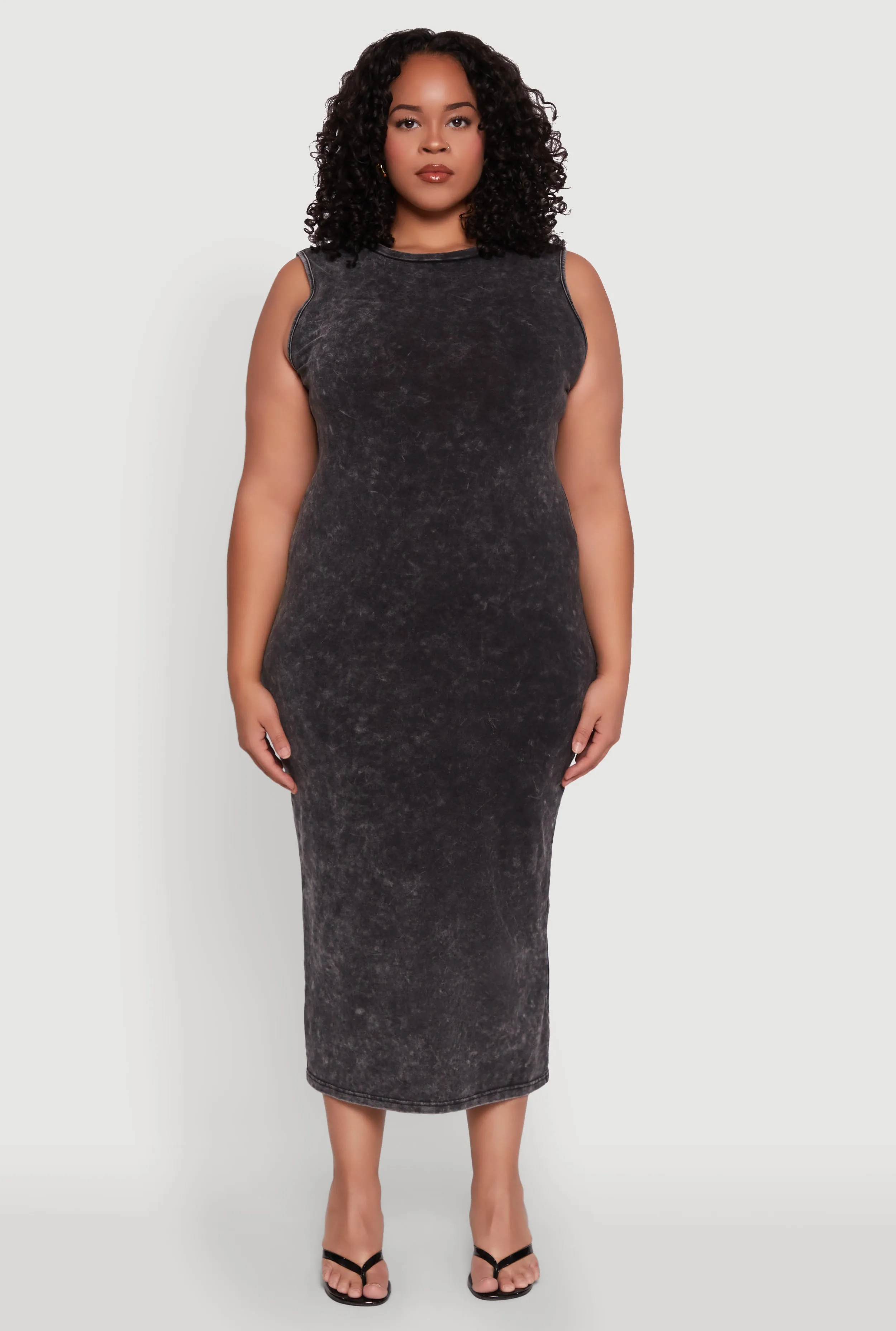 Plus Size Daisy Mineral Wash Maxi Tank Dress sold by Rainbow