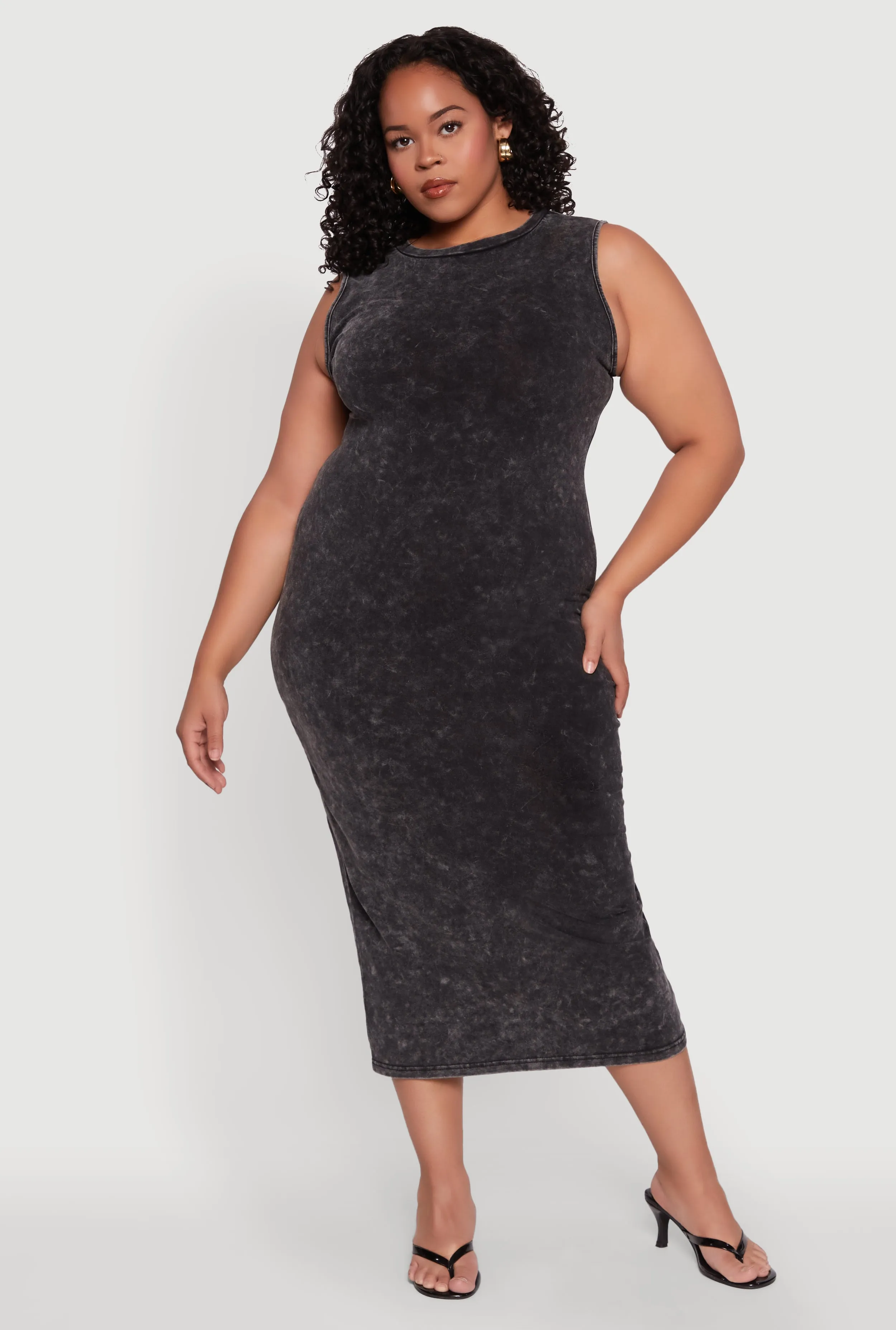 Plus Size Daisy Mineral Wash Maxi Tank Dress sold by Rainbow product image thumbnail 2