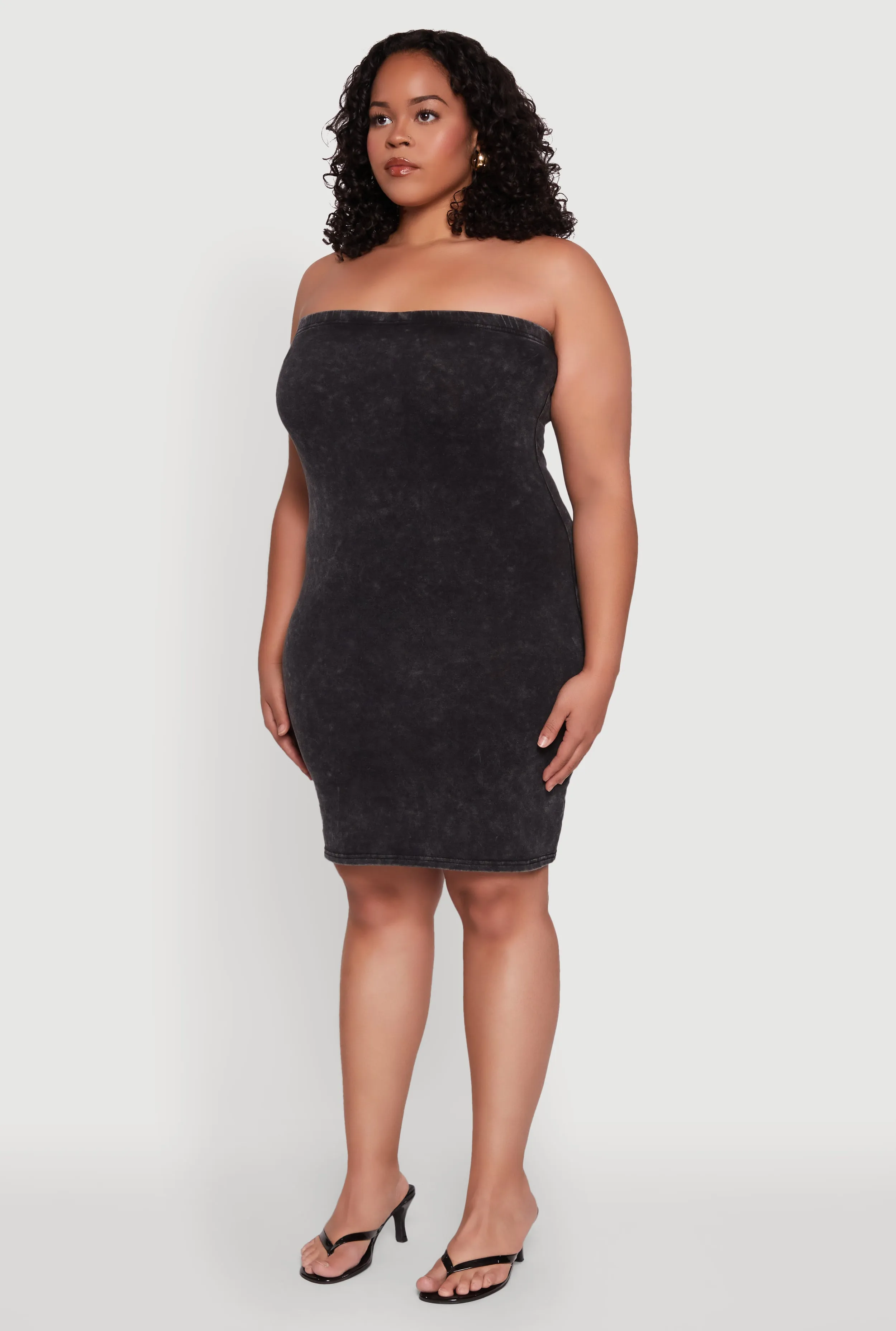 Plus Size Daisy Mineral Wash Mini Strapless Dress sold by Rainbow product image thumbnail 3