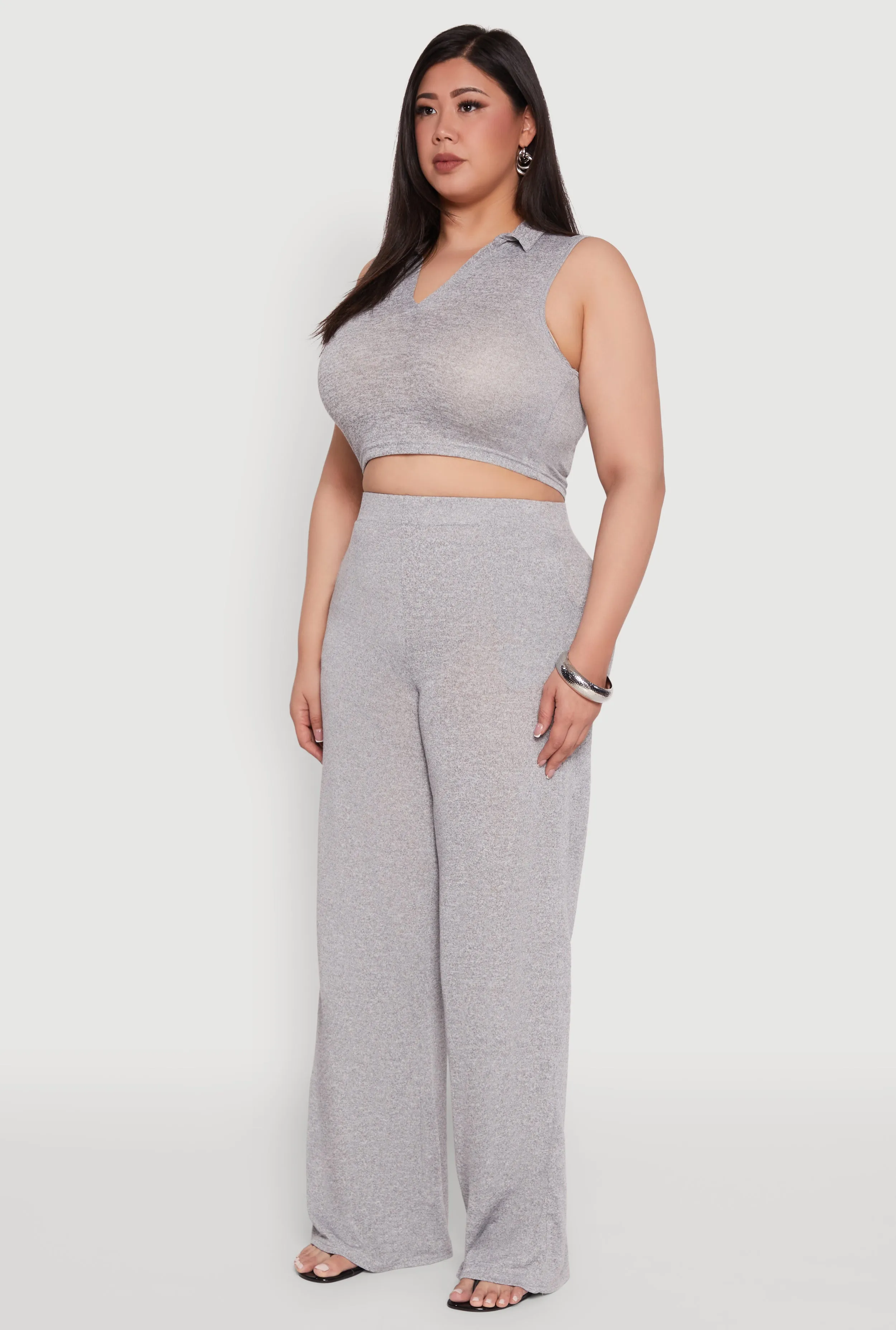 Plus Size Daisy Sleeveless Cropped Polo Top sold by Rainbow product image thumbnail 5