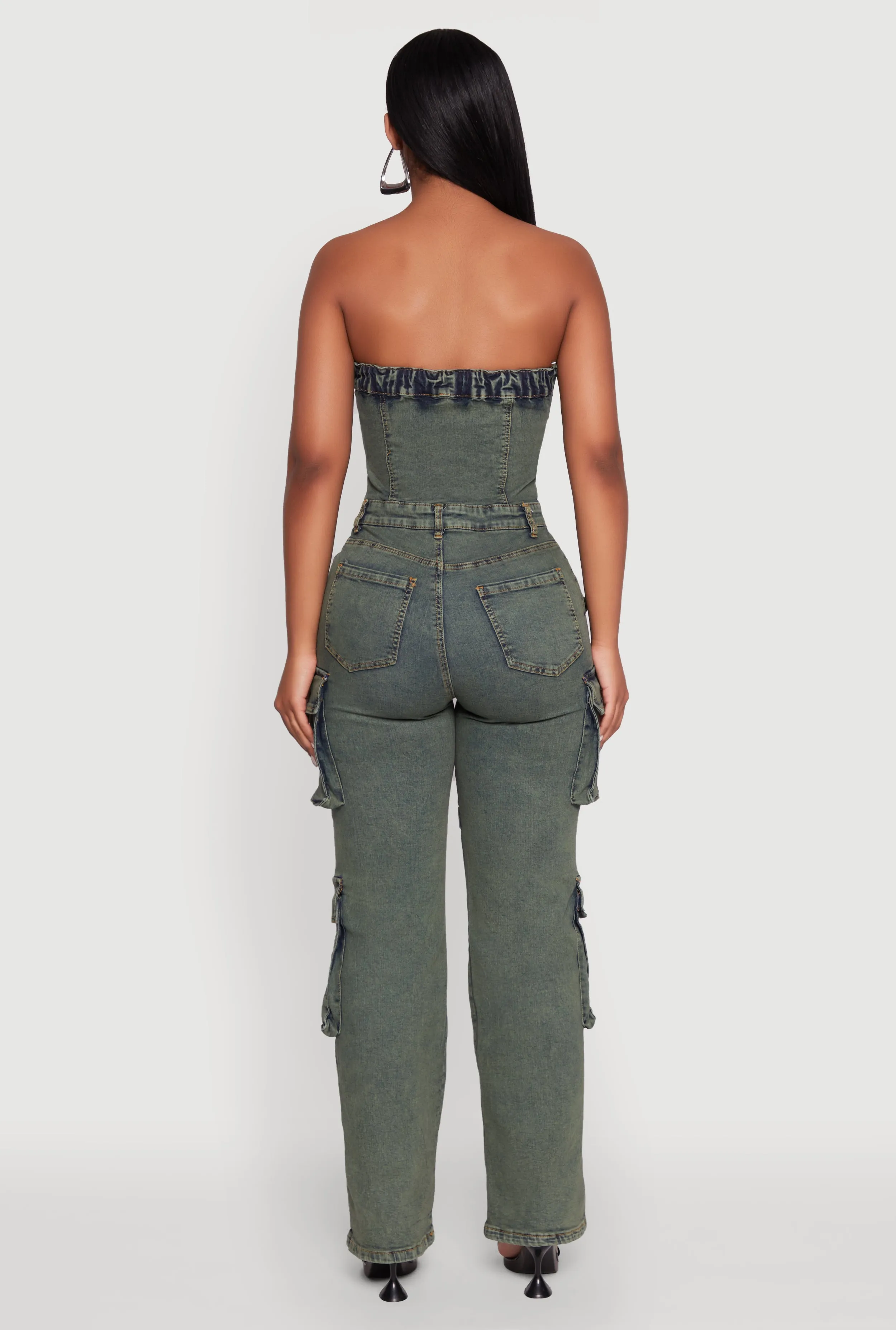 Daisy Mineral Wash Denim Jumpsuit with Cargo Pockets sold by Rainbow product image thumbnail 5