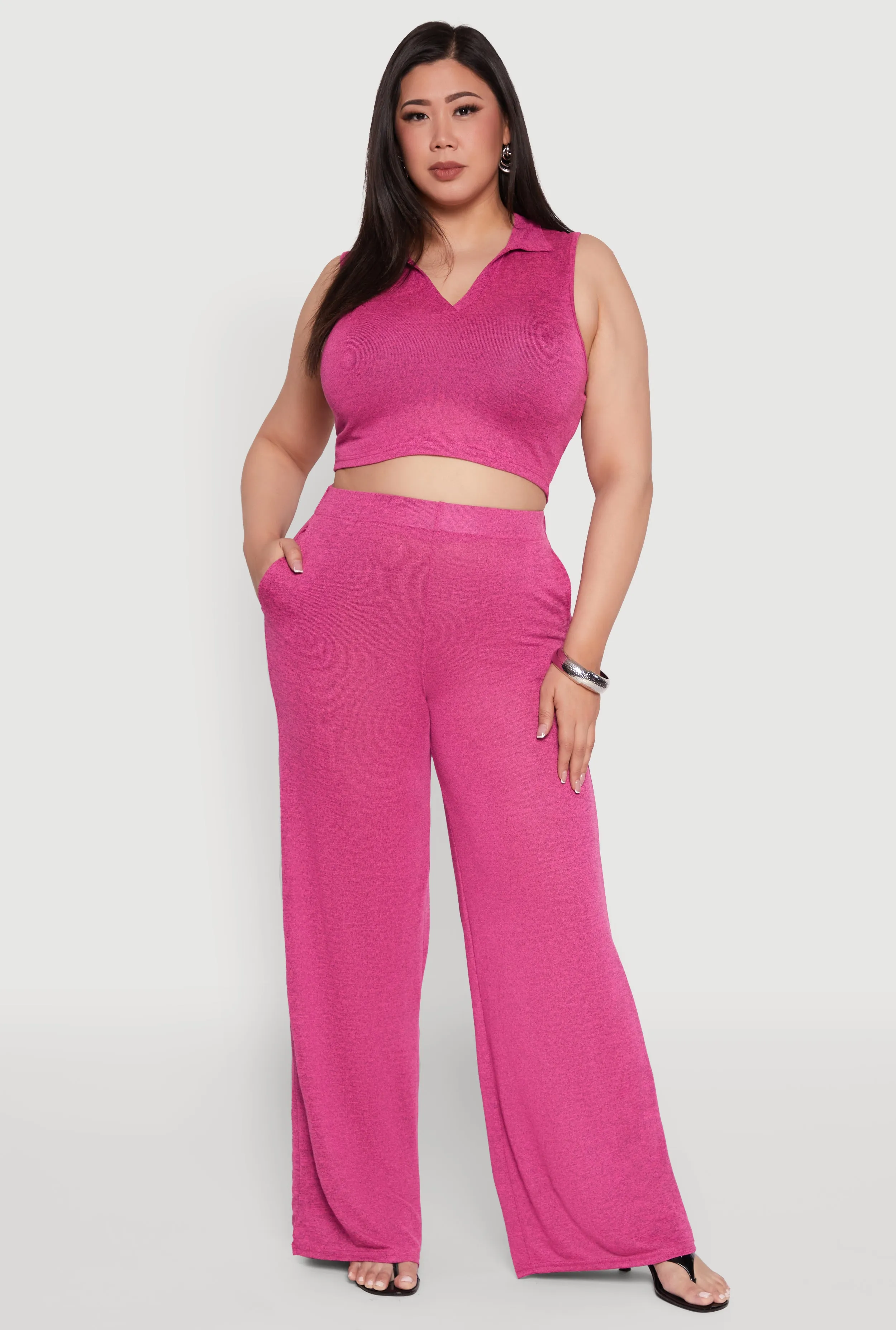 Plus Size Daisy Sleeveless Cropped Polo Top sold by Rainbow product image thumbnail 2
