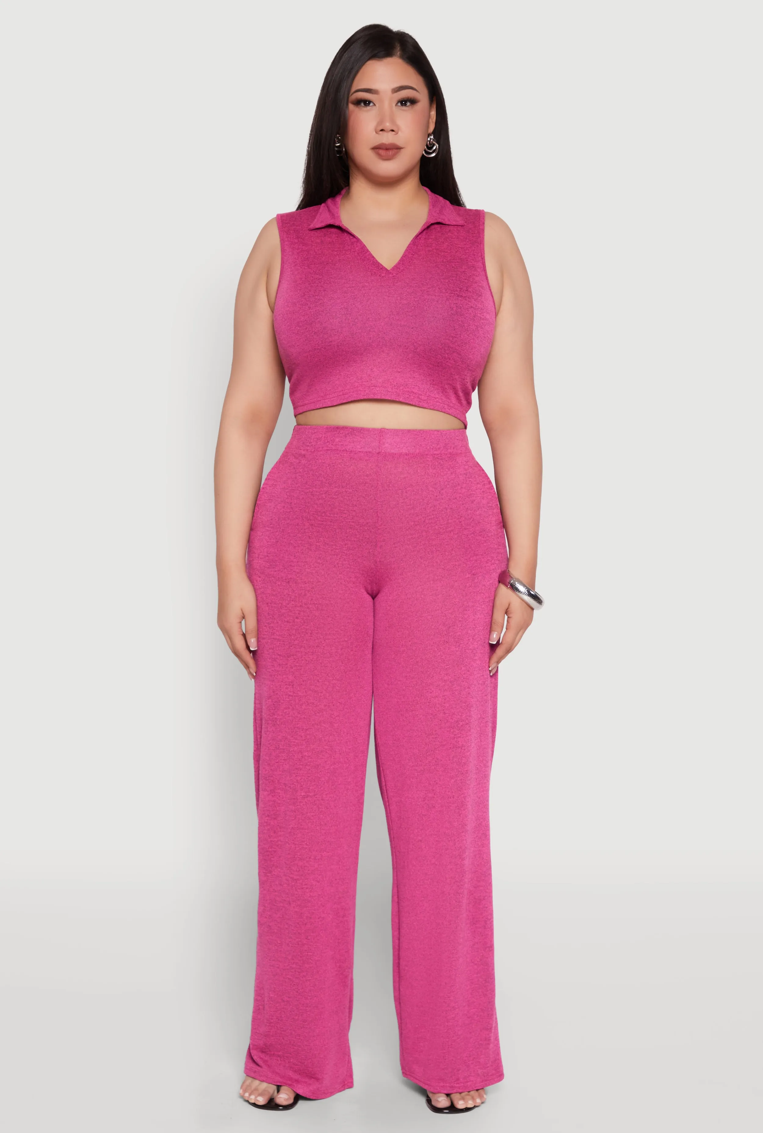 Plus Size Daisy Sleeveless Cropped Polo Top sold by Rainbow product image thumbnail 3