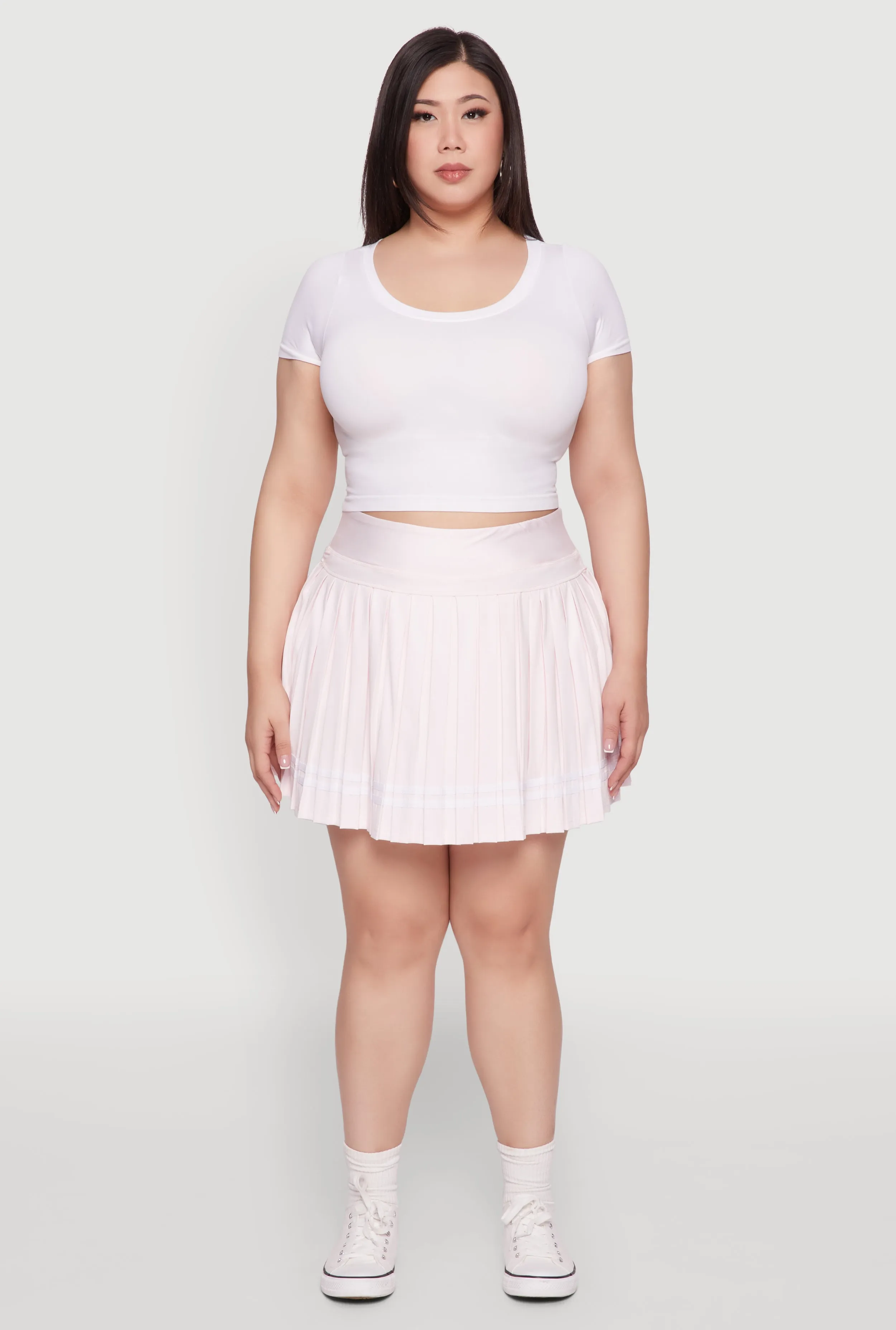 Plus Size Varsity Stripe Pleated Tennis Skirt sold by Rainbow product image thumbnail 2