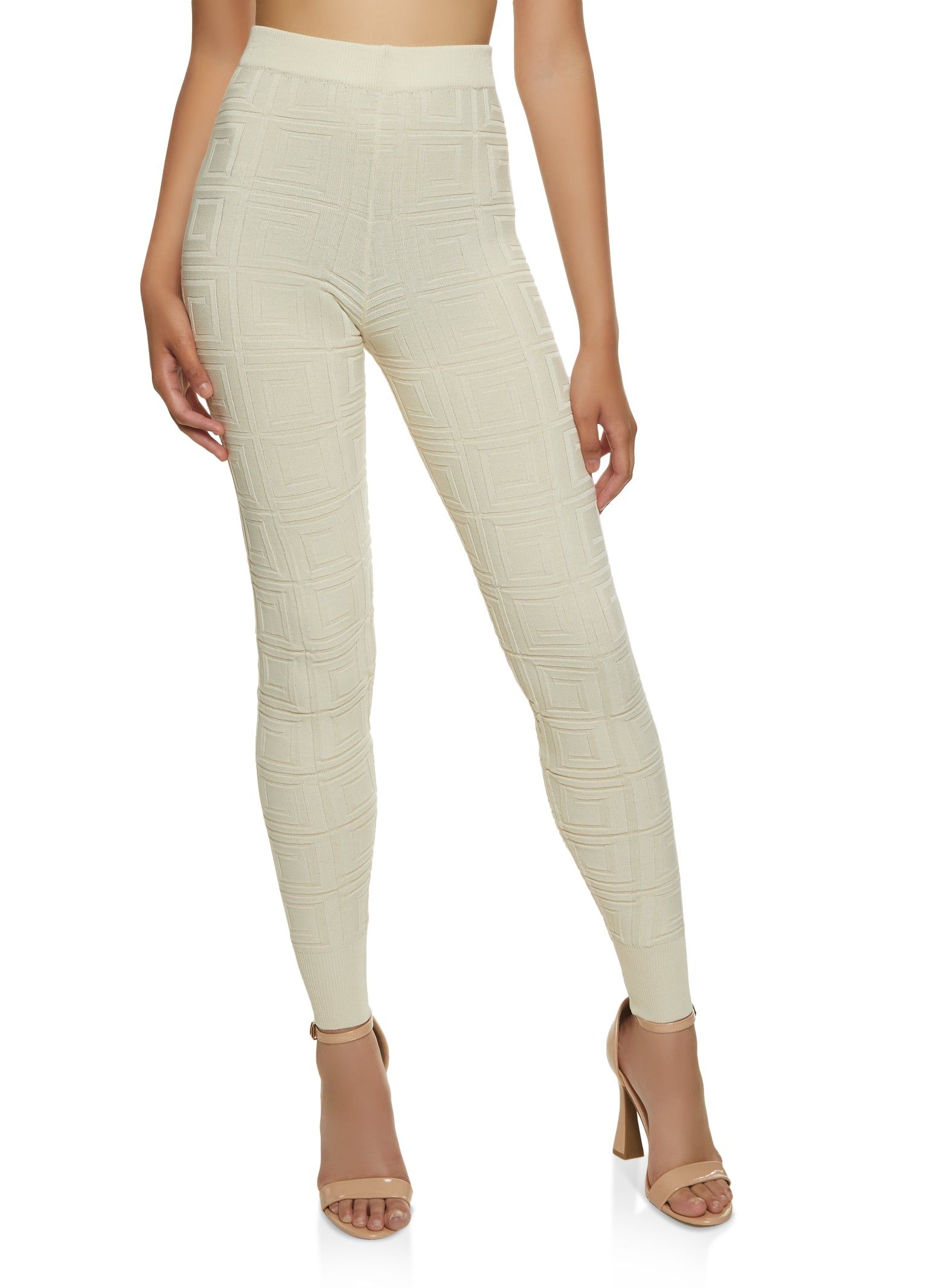 Greek Key Knit Leggings sold by Rainbow