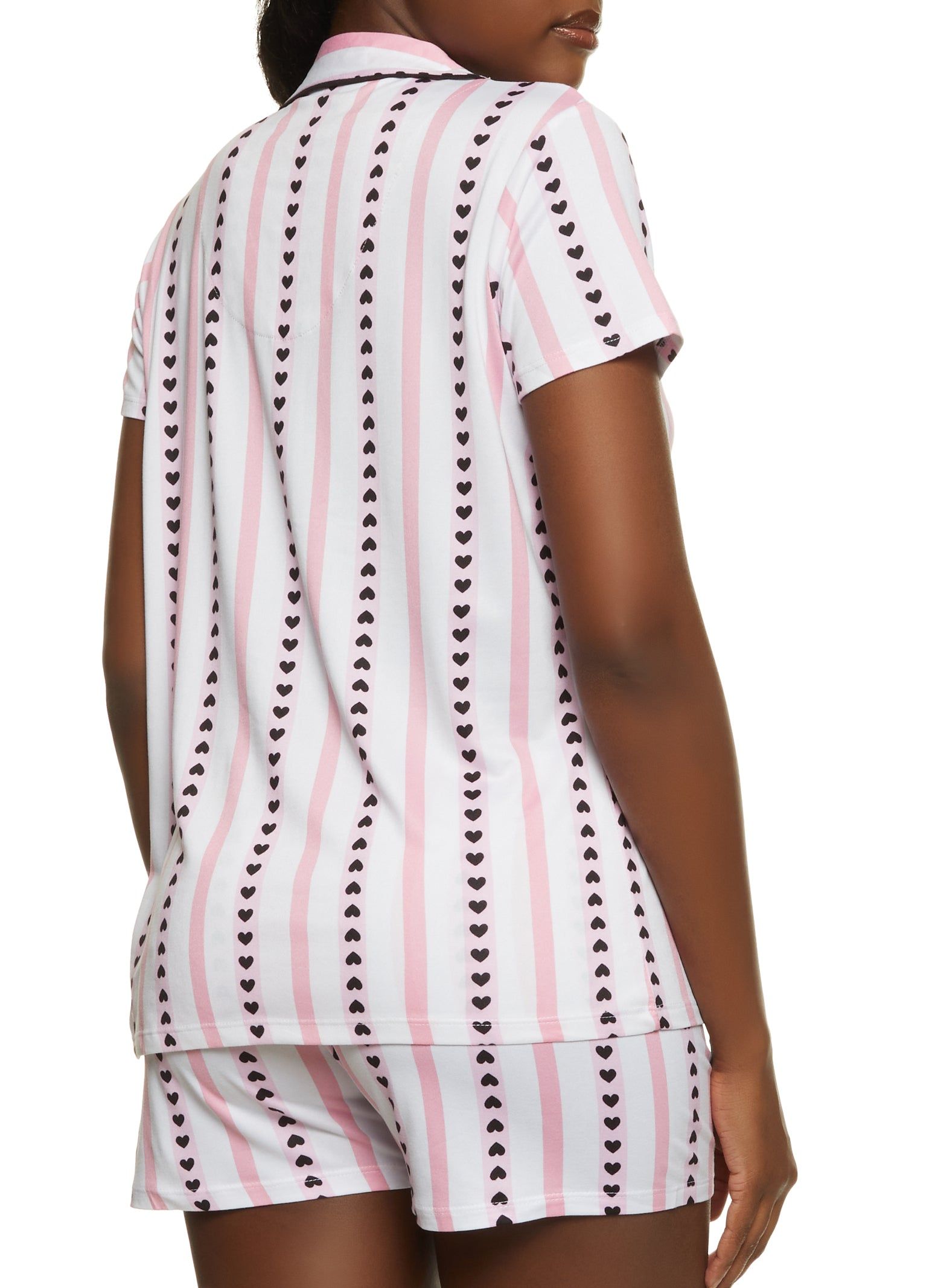 Heart Striped Pajama Shirt and Shorts sold by Rainbow product image thumbnail 2