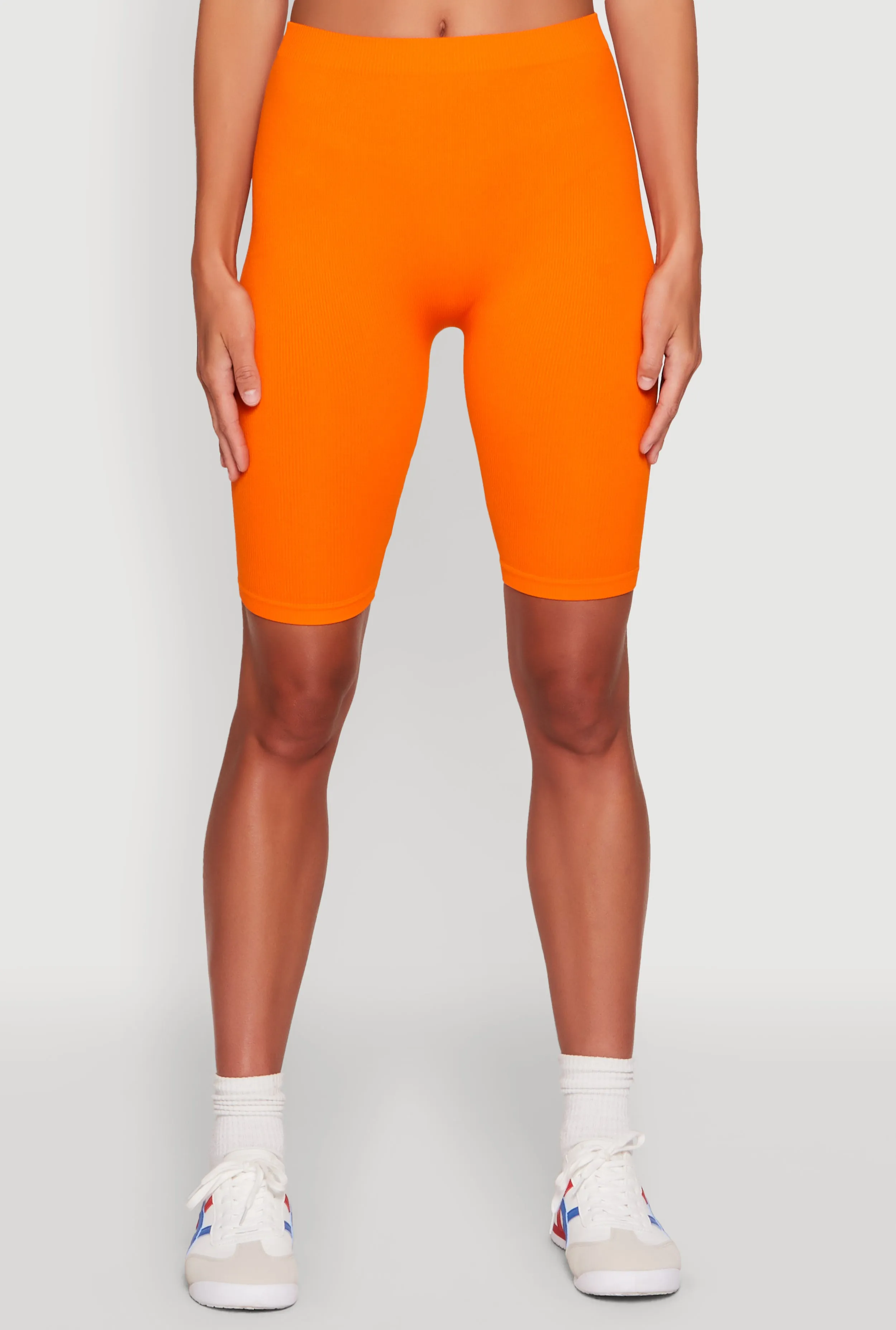 Seamless Rib Knit High Waisted Bike Shorts sold by Rainbow product image thumbnail 3