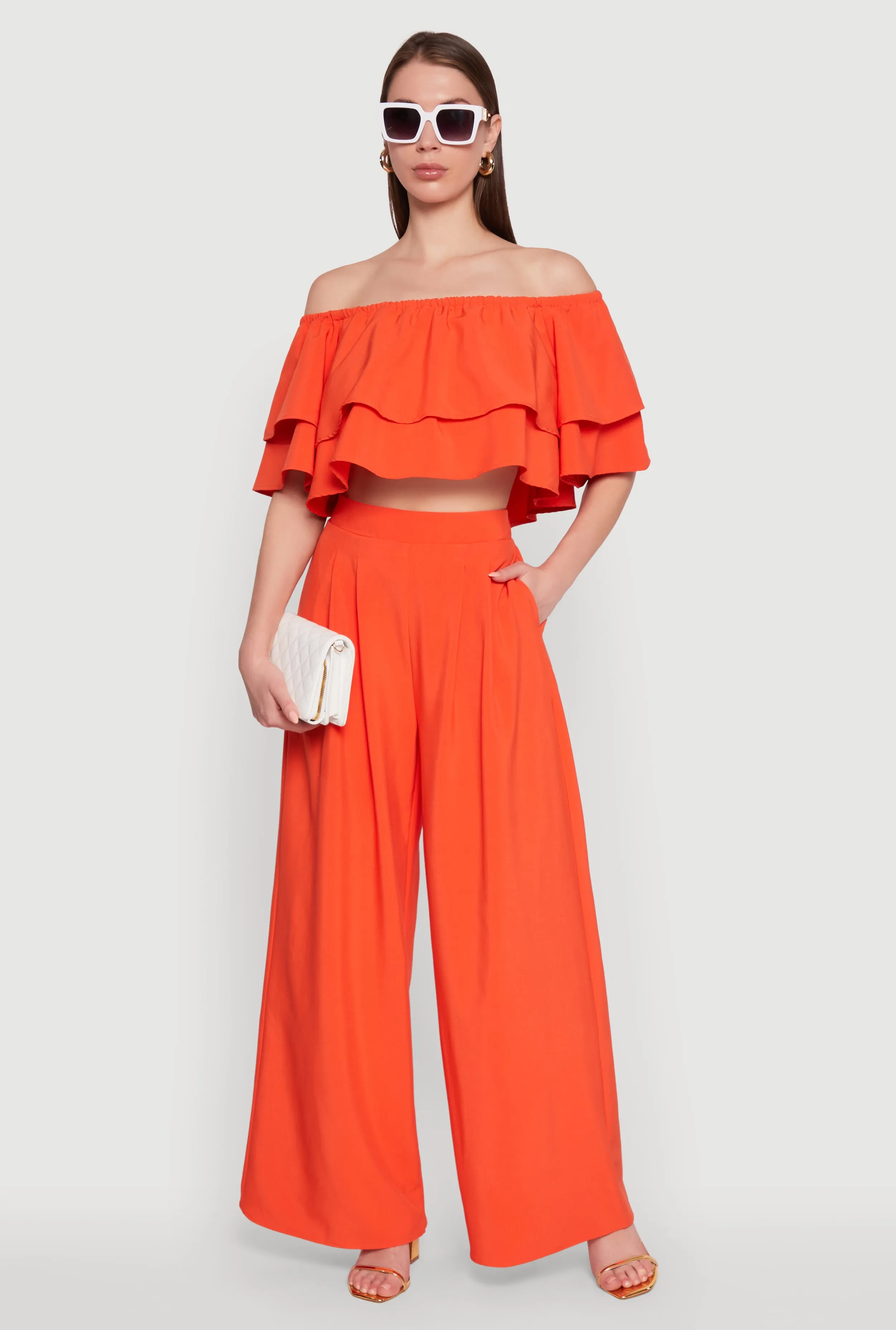 Trendy High Waisted Wide Leg Dress Pants with Pleats sold by Rainbow product image thumbnail 2