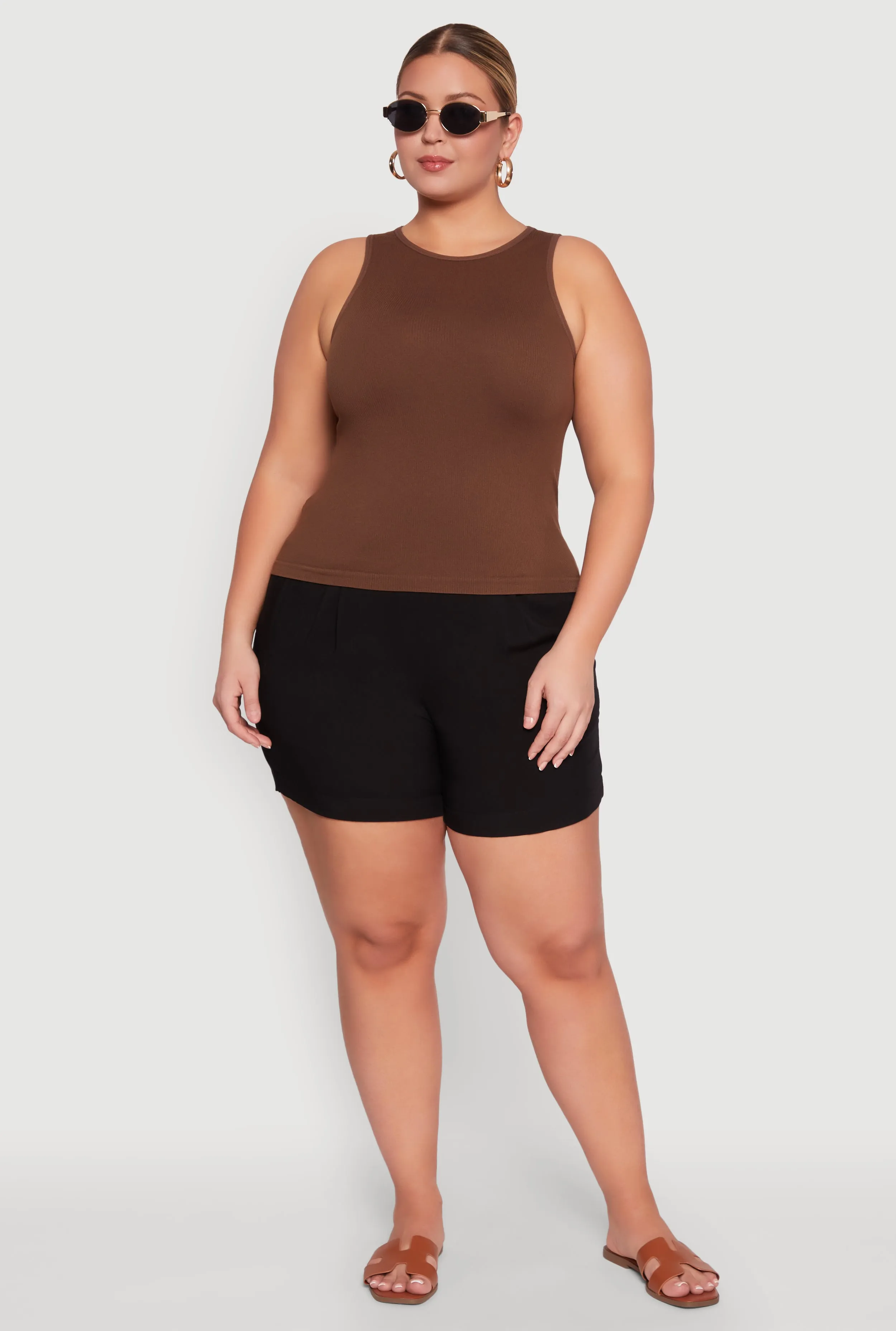 Plus Size Basic Crew Neck Tank Top sold by Rainbow product image thumbnail 3