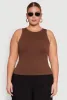 Plus Size Basic Crew Neck Tank Top sold by Rainbow