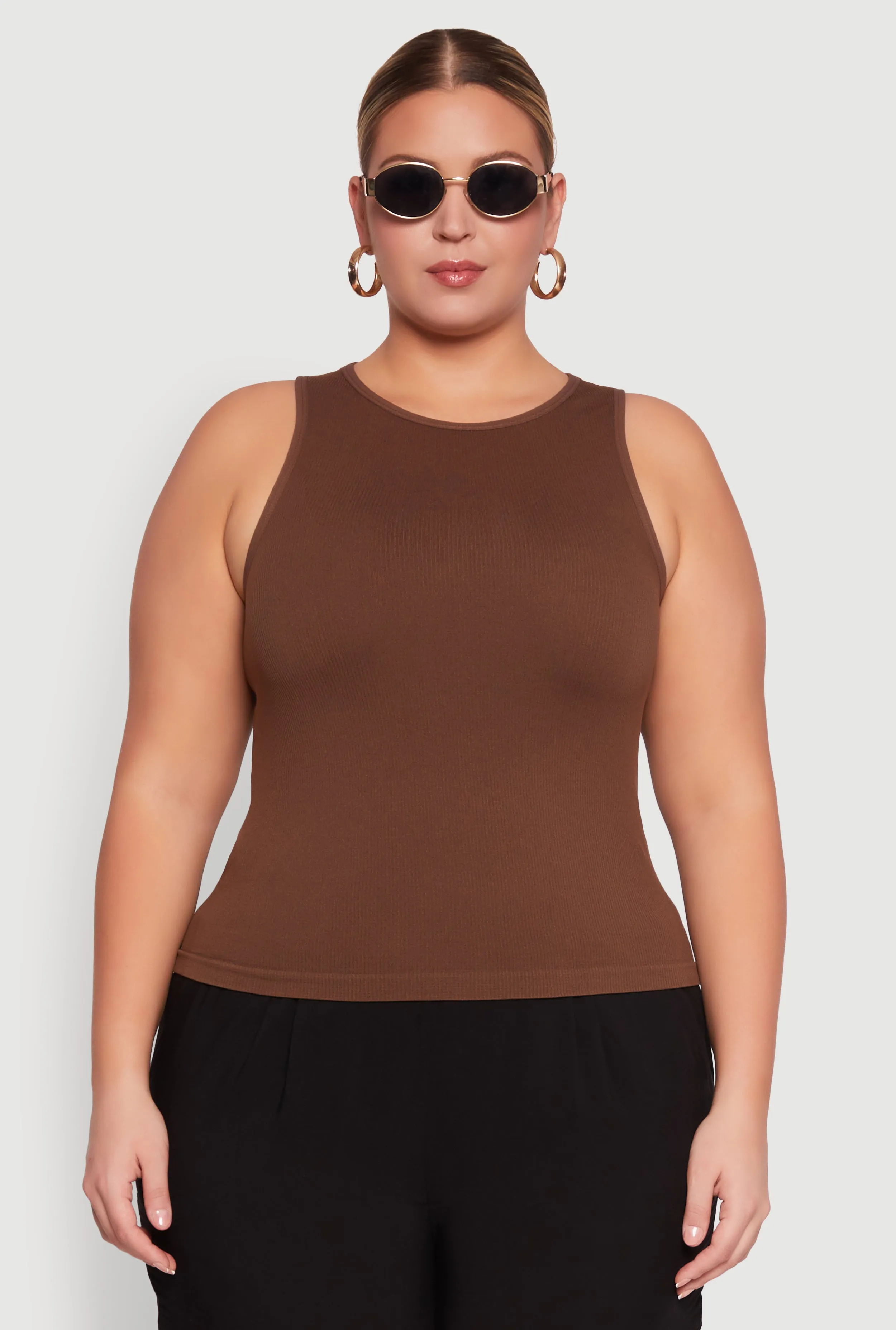 Plus Size Basic Crew Neck Tank Top sold by Rainbow product image thumbnail 2