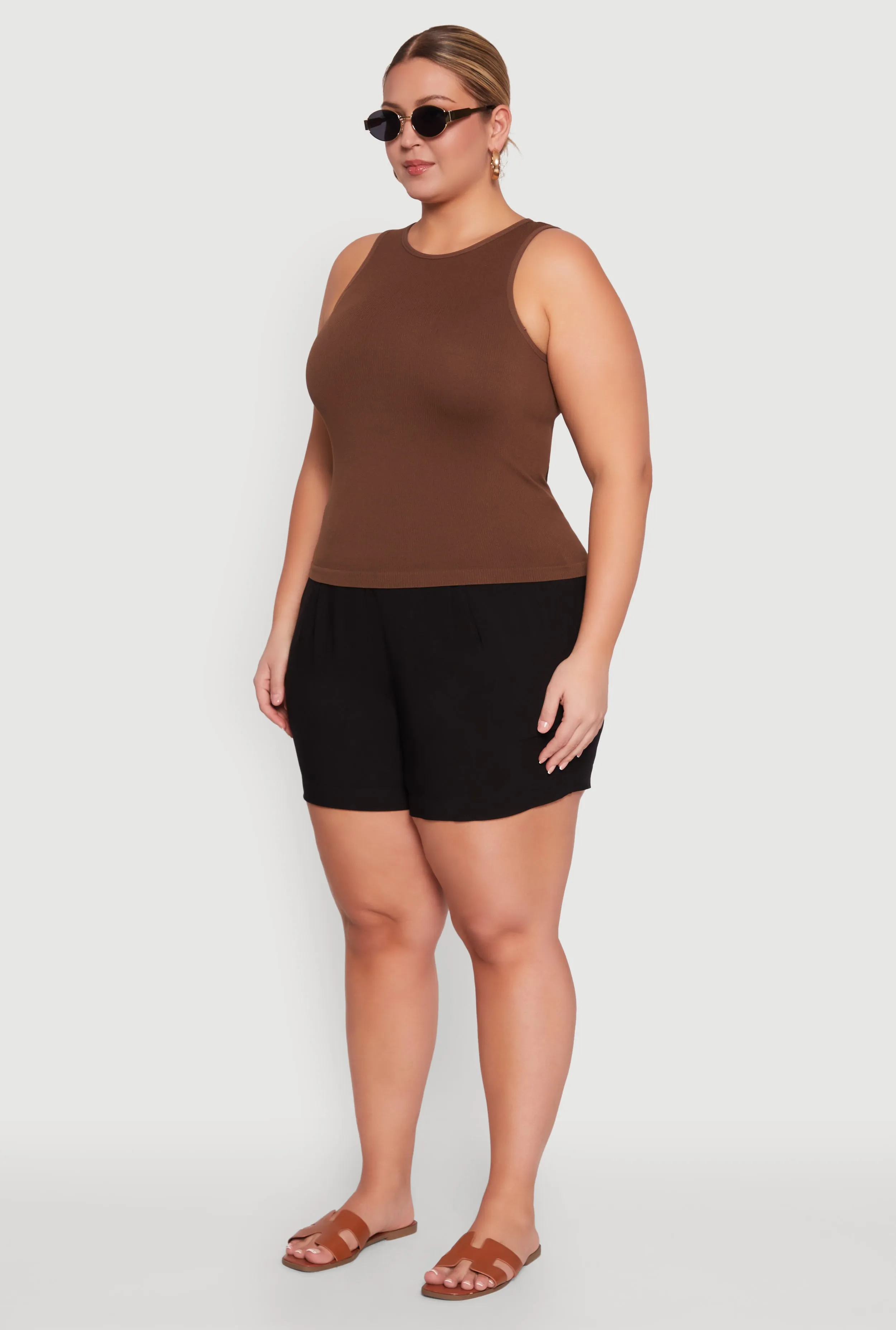 Plus Size Basic Crew Neck Tank Top sold by Rainbow product image thumbnail 5