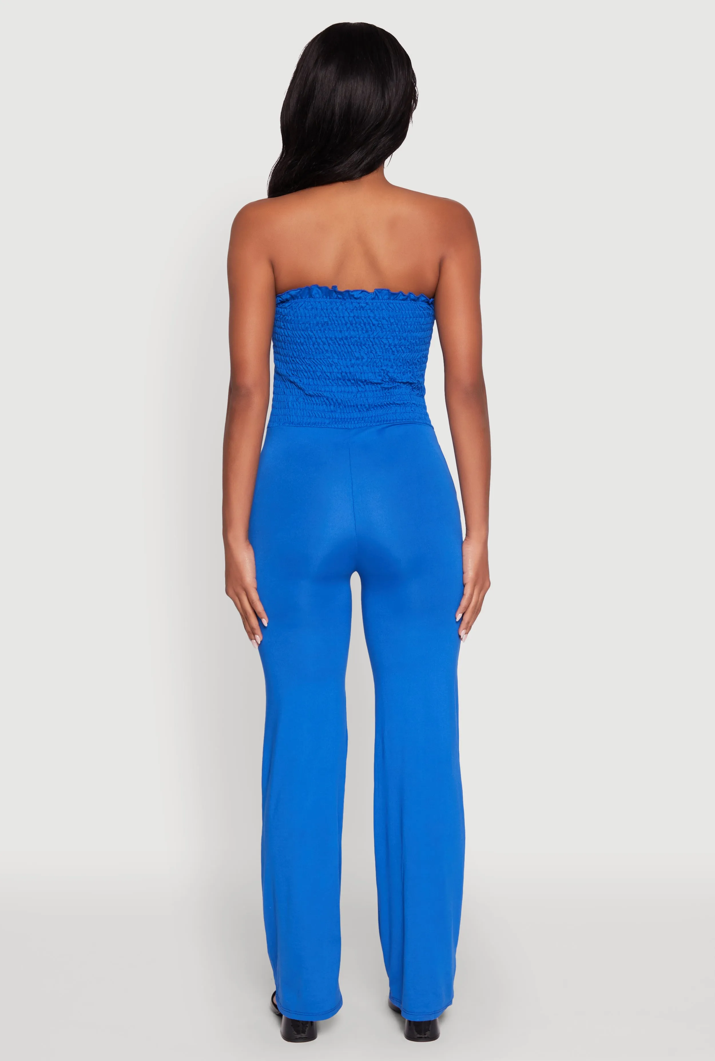 Chic Smocked Strapless Ruffle Jumpsuit with Faux Drawstring sold by Rainbow product image thumbnail 5