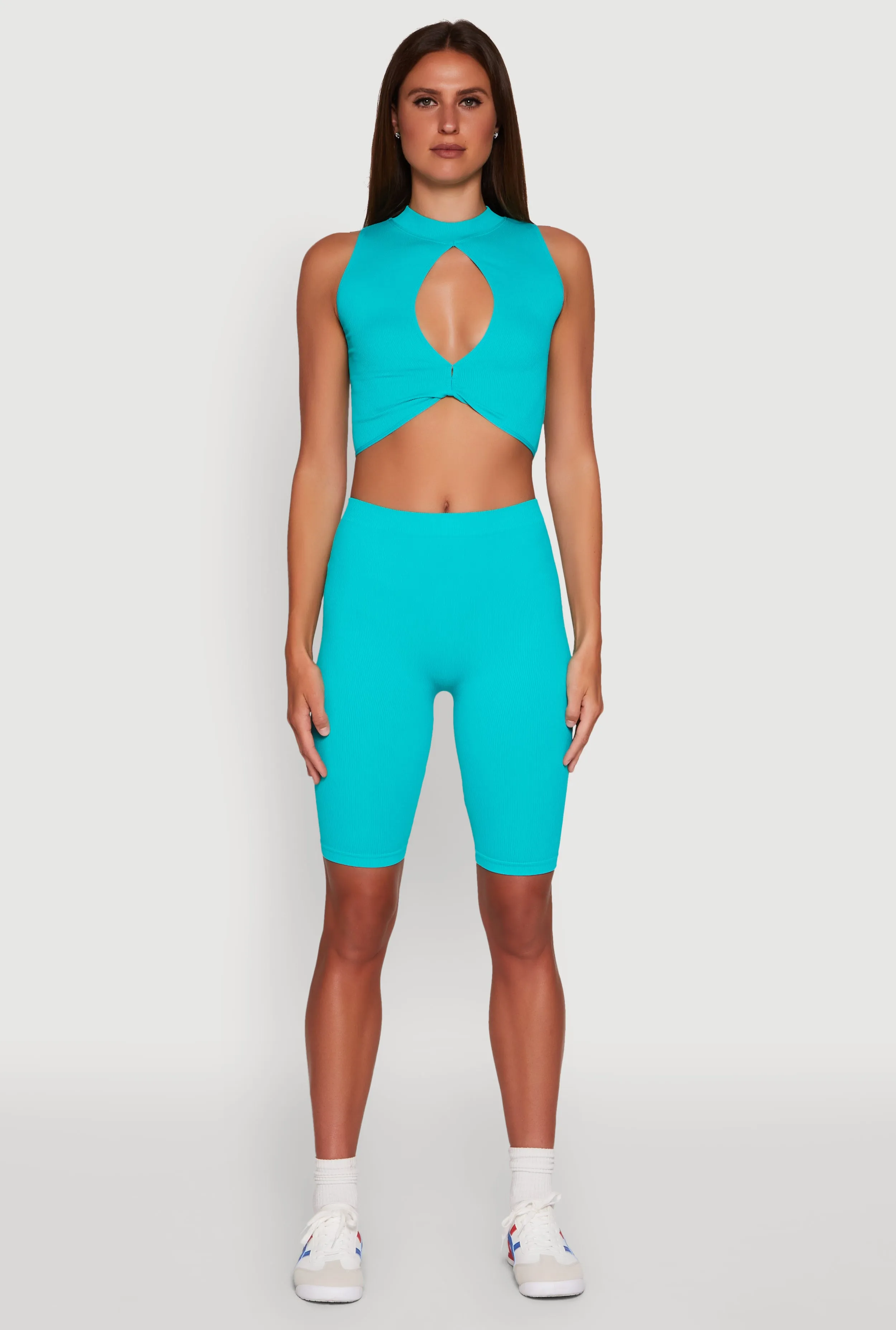 Seamless Rib Knit High Waisted Bike Shorts sold by Rainbow