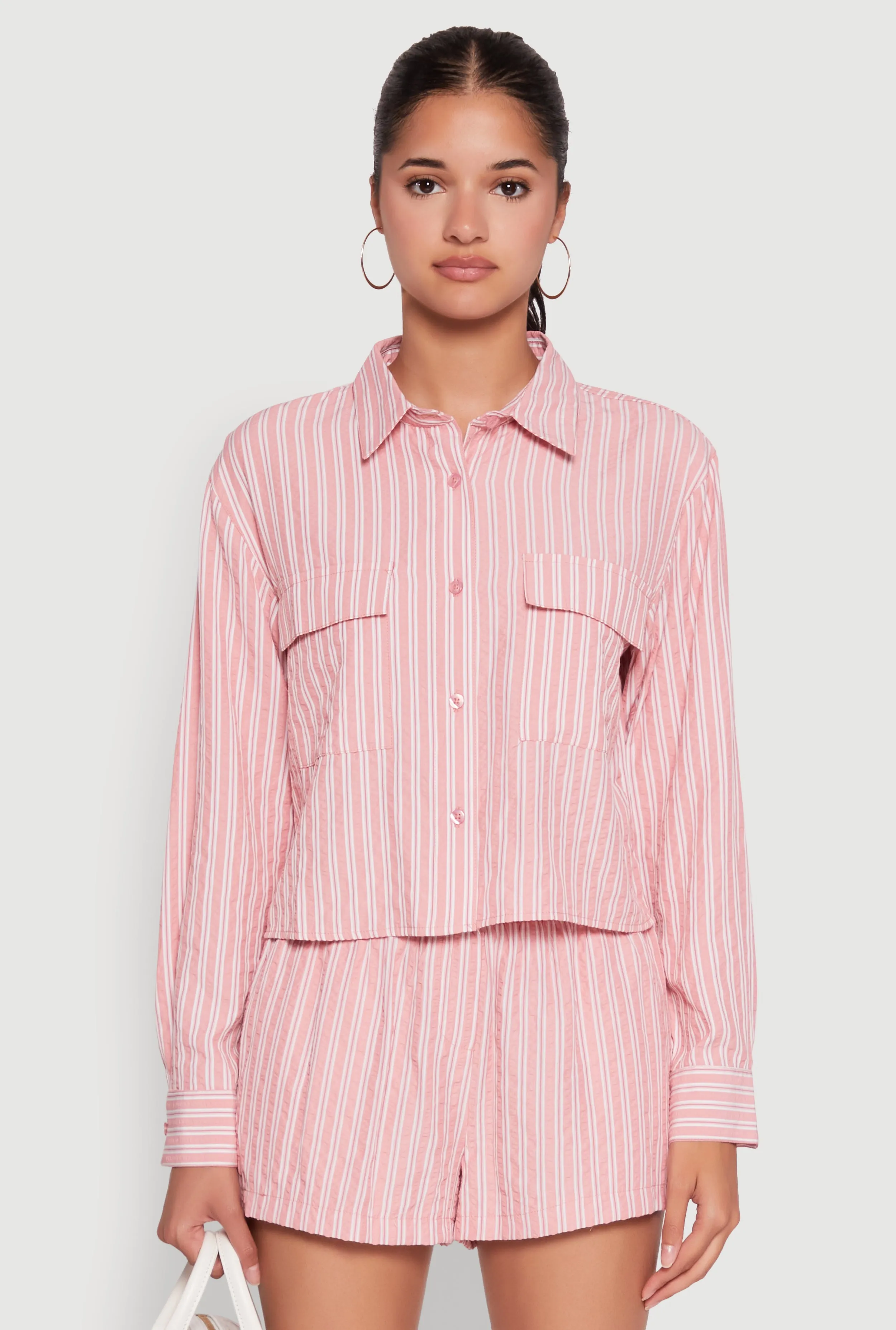 Iris Classic Fit Textured Knit Shirt with Flap Pocket sold by Rainbow