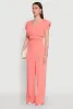 Chic Crepe Knit Blouse with Padded Shoulders and Tie Back sold by Rainbow