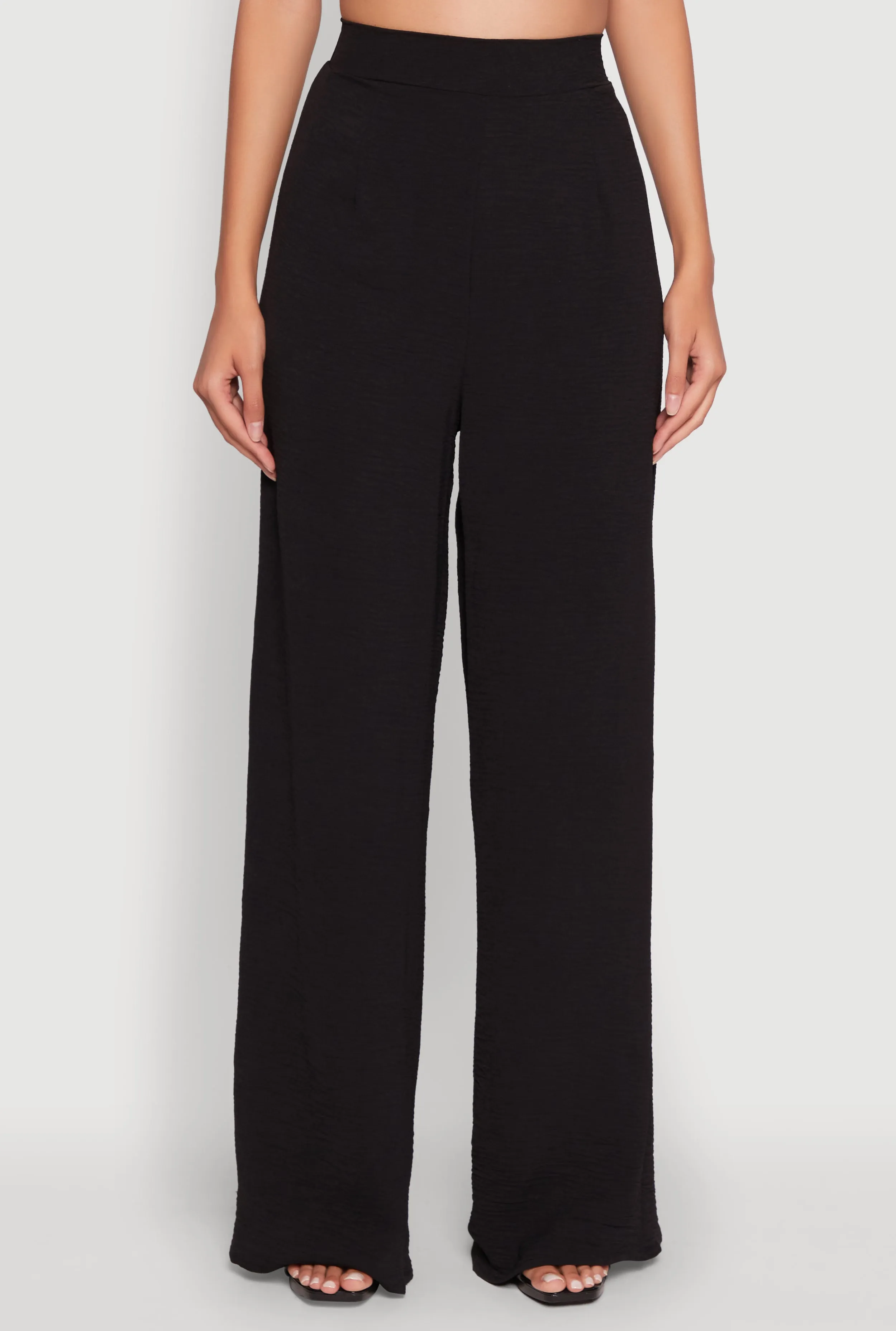 Chic Crepe Knit High Waisted Wide Leg Dress Pants sold by Rainbow product image thumbnail 3