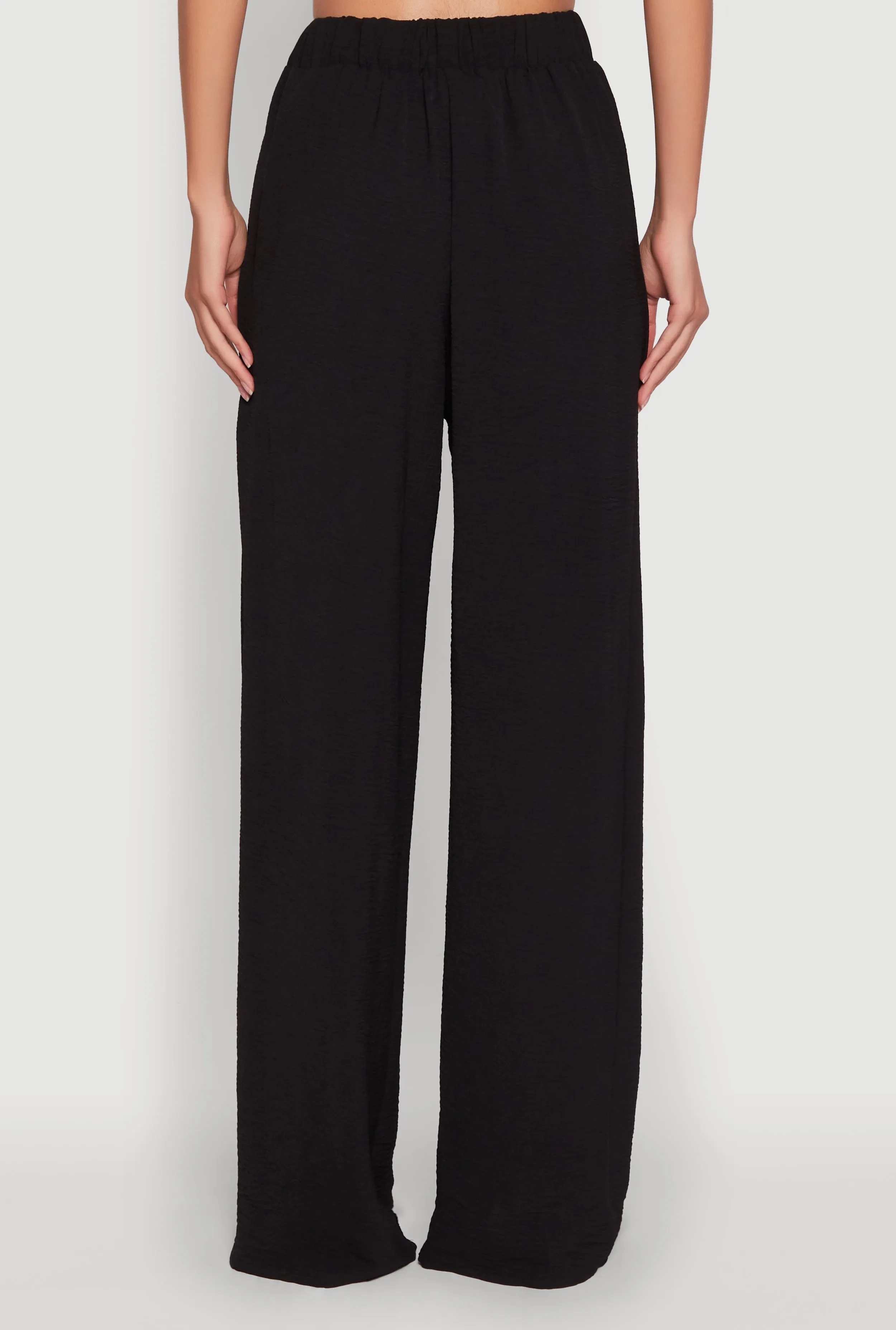 Chic Crepe Knit High Waisted Wide Leg Dress Pants sold by Rainbow product image thumbnail 5