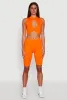 Chic Rib Knit Mock Neck Twist Front Crop Top sold by Rainbow
