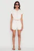 Chic Twill Cropped Jacket with Cargo Pockets and Zippers sold by Rainbow
