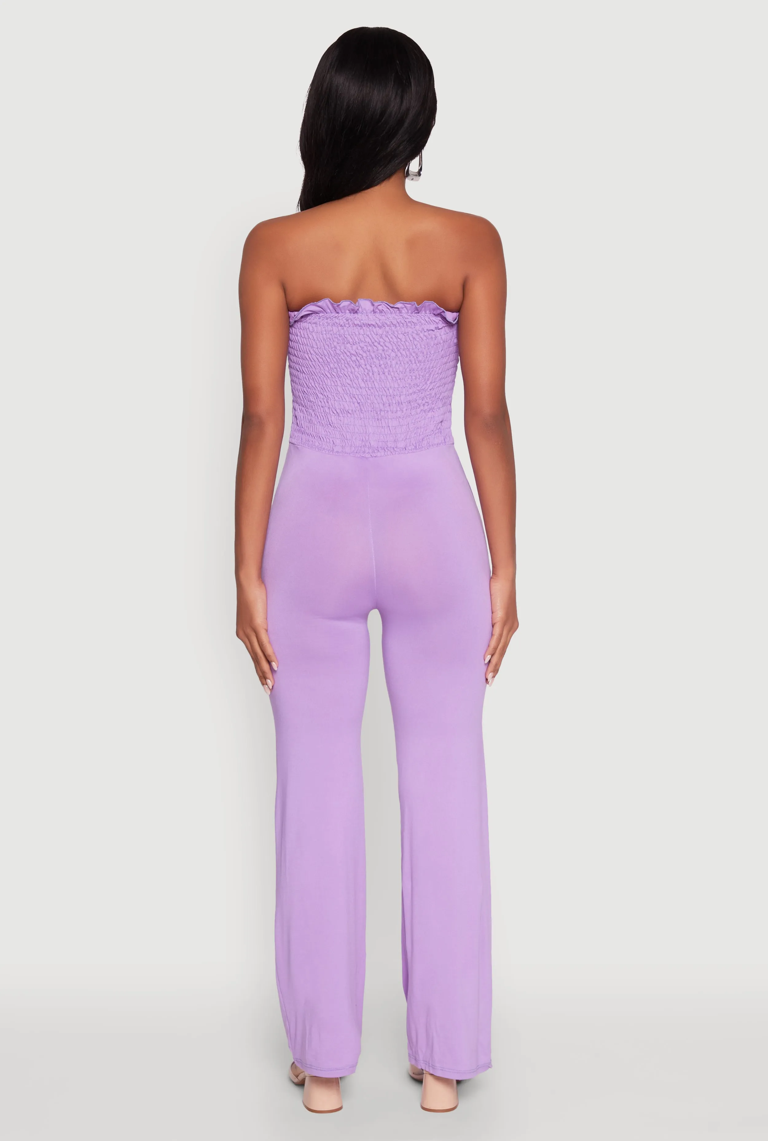 Chic Smocked Strapless Ruffle Jumpsuit with Faux Drawstring sold by Rainbow product image thumbnail 5