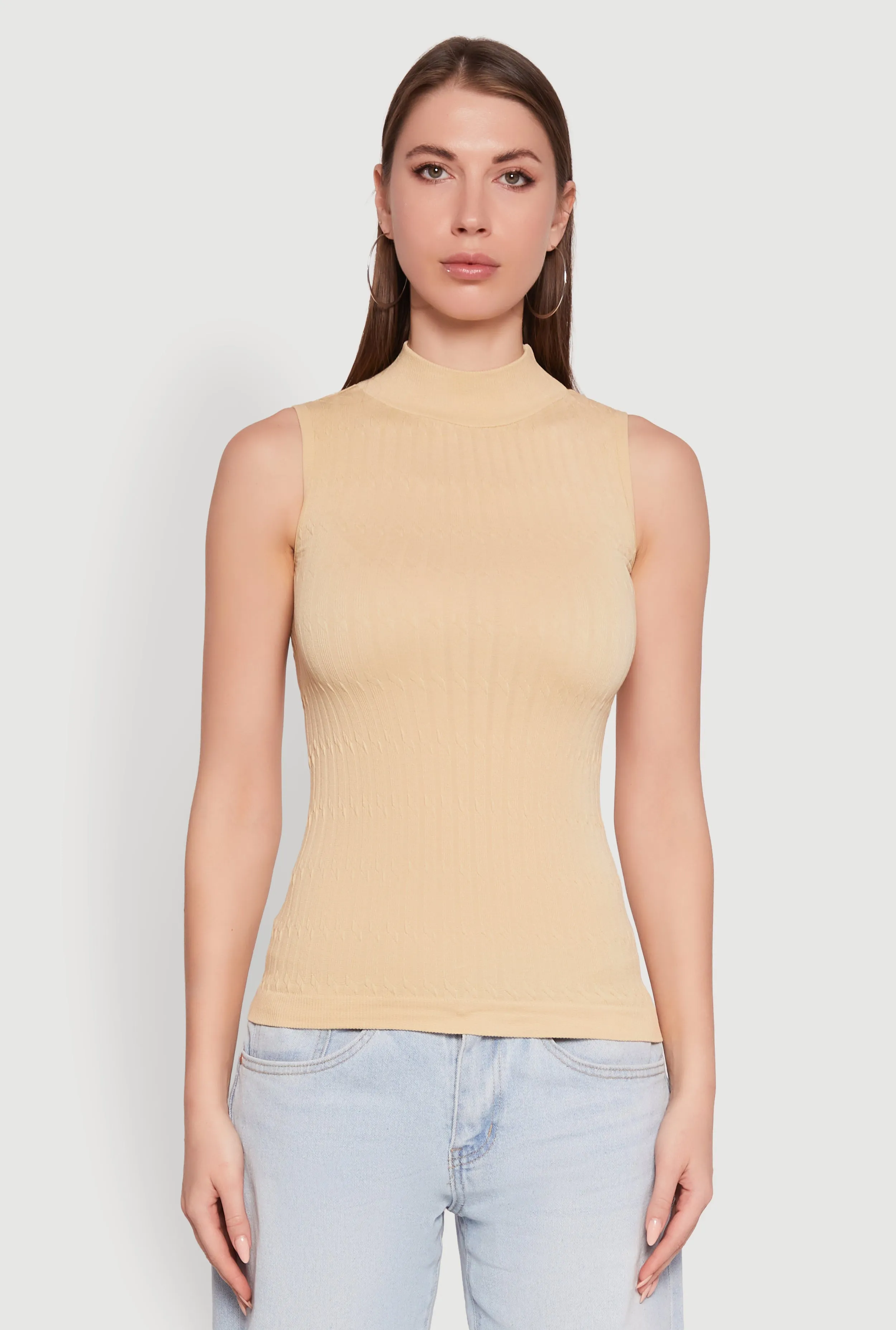Seamless Mock Neck Tank Top sold by Rainbow product image thumbnail 2