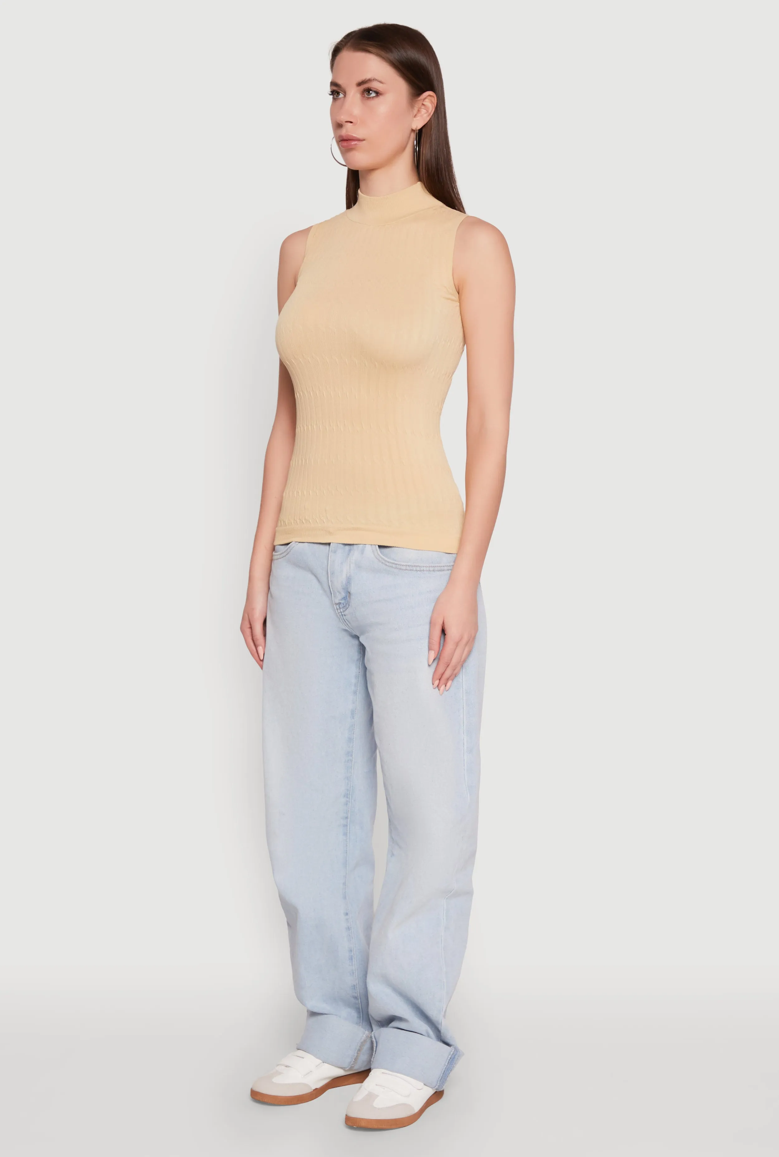 Seamless Mock Neck Tank Top sold by Rainbow product image thumbnail 5