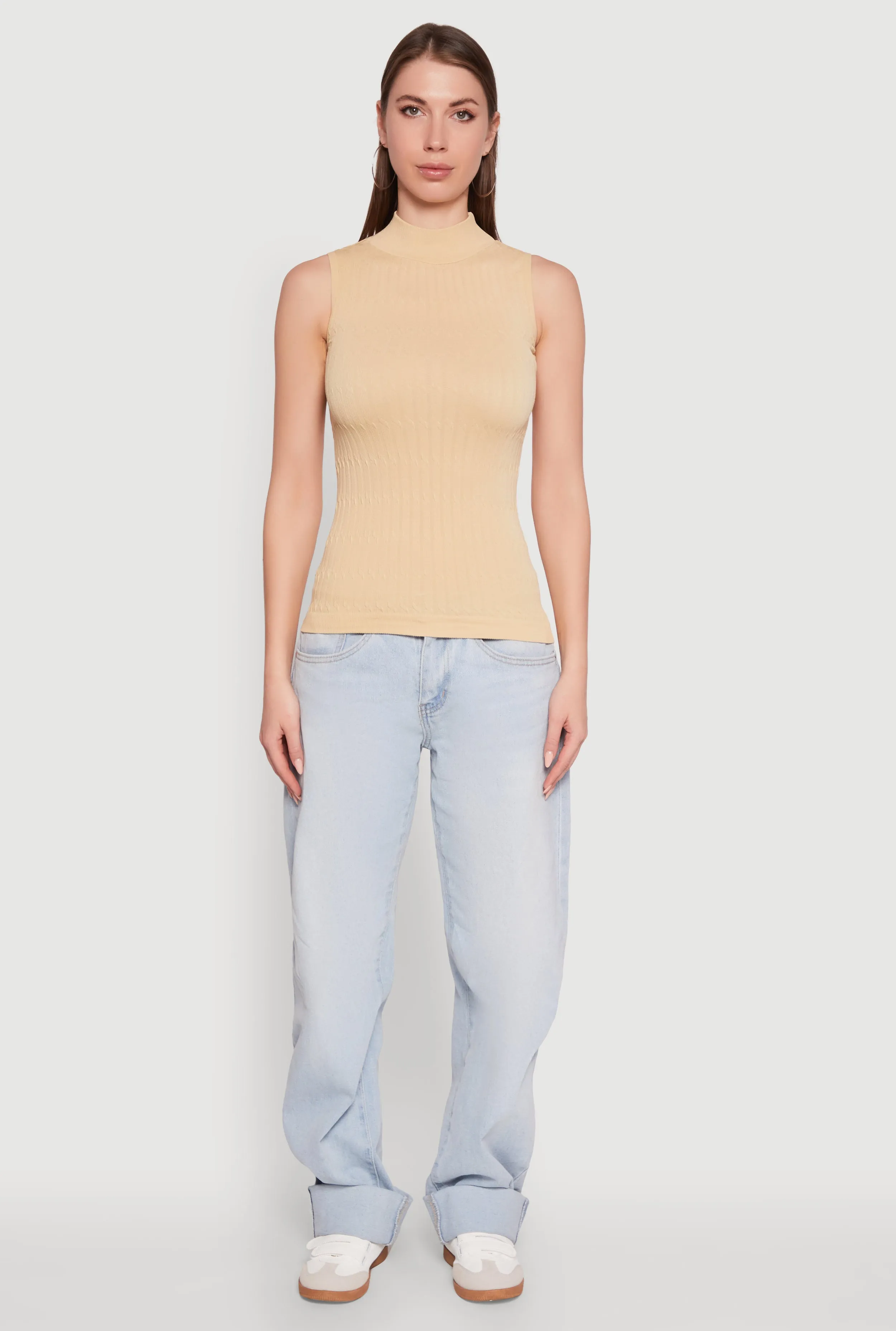 Seamless Mock Neck Tank Top sold by Rainbow