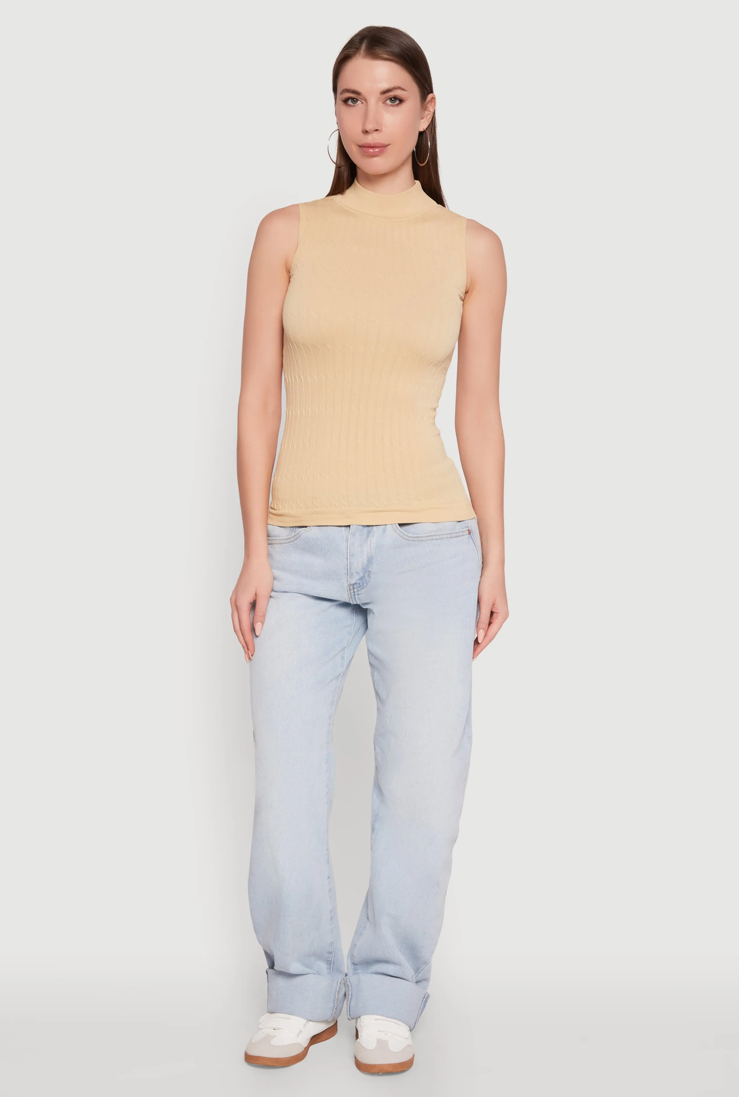 Seamless Mock Neck Tank Top sold by Rainbow product image thumbnail 3