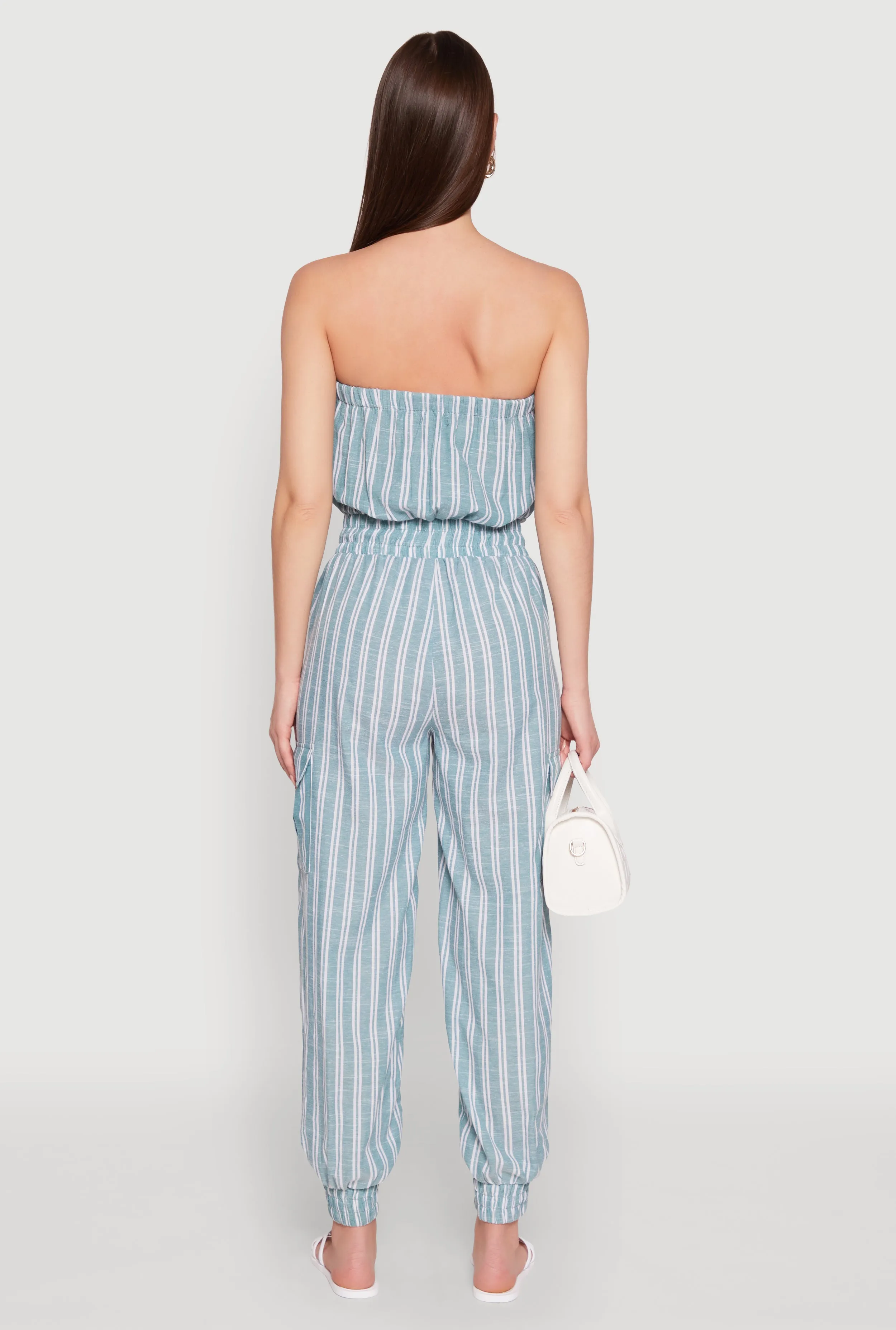 Stylish Striped Utility Jumpsuit with Drawstring Waist sold by Rainbow product image thumbnail 5