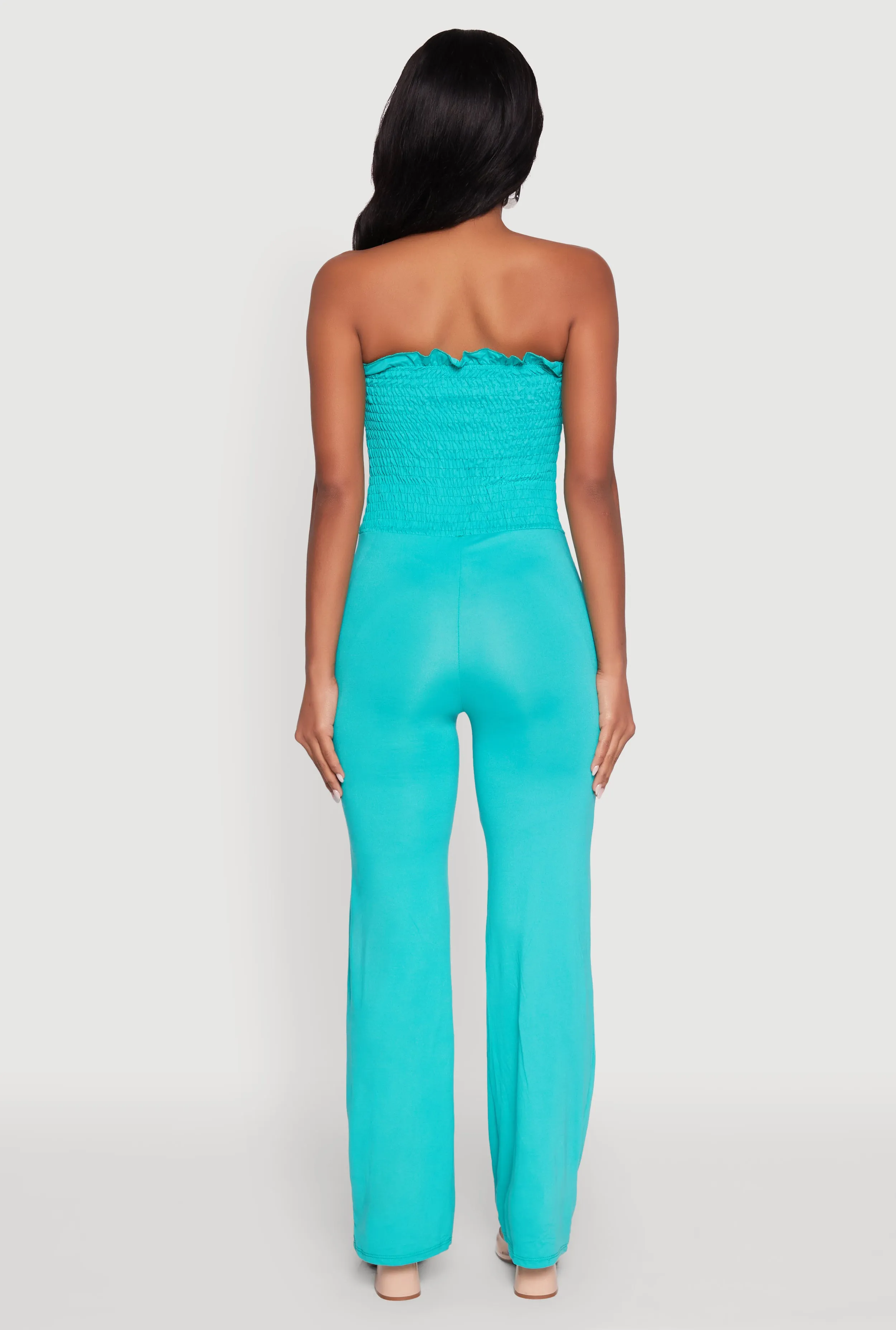Chic Smocked Strapless Ruffle Jumpsuit with Faux Drawstring sold by Rainbow product image thumbnail 5