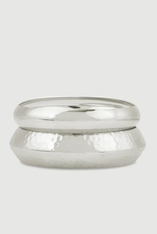 Plus Size Chunky Metallic Bangles Set of 2 sold by Rainbow