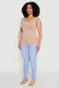 Plus Size Trendy Mineral Wash Side Ruched Tank Top sold by Rainbow
