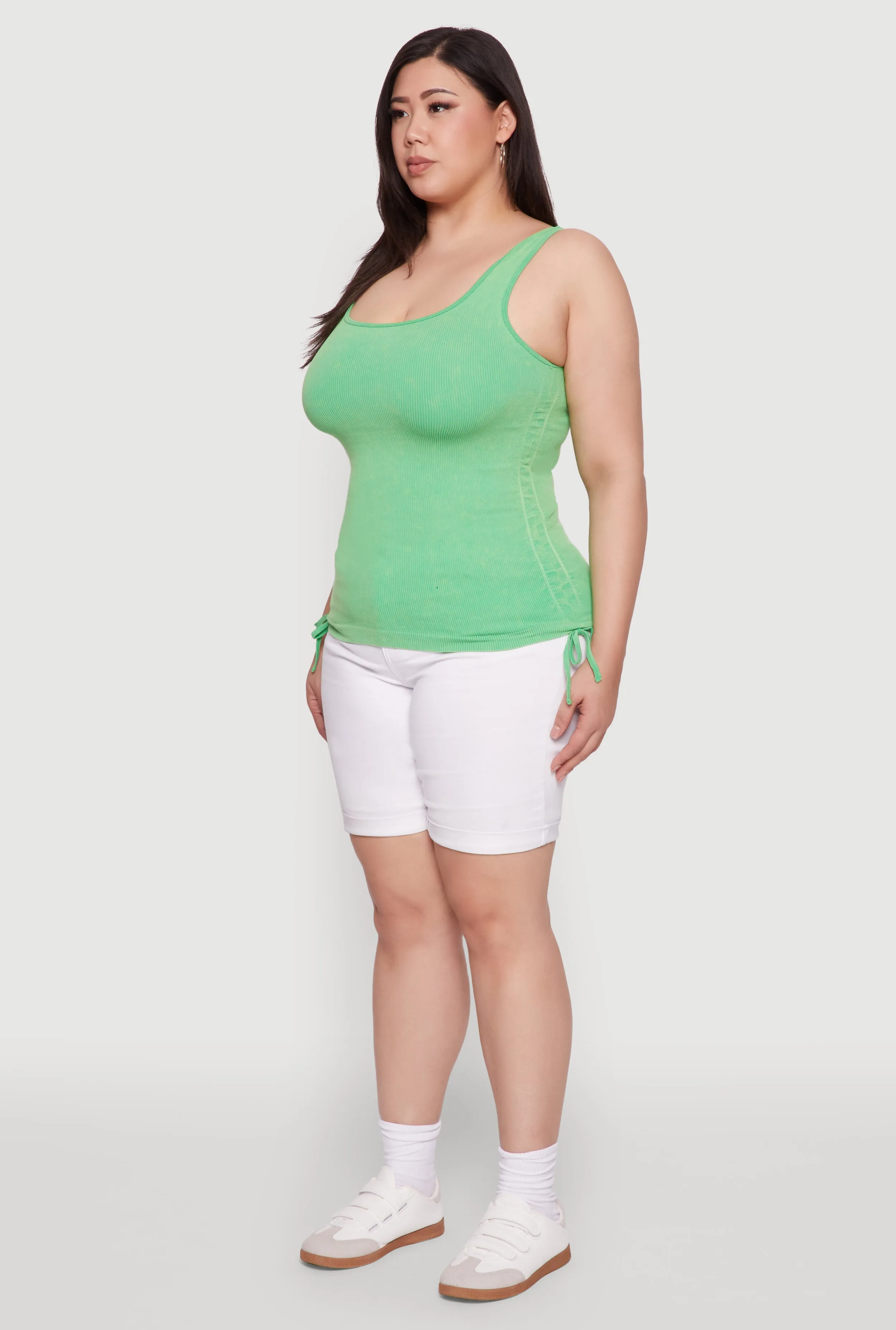 Plus Size Trendy Mineral Wash Side Ruched Tank Top sold by Rainbow product image thumbnail 5